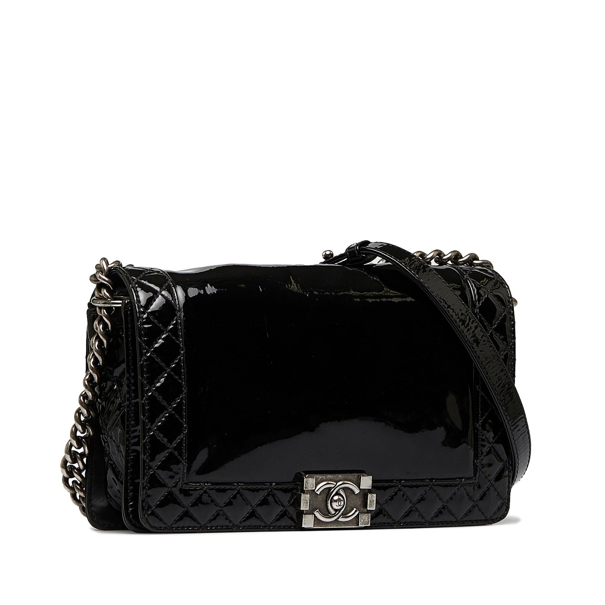 Chanel Patent Reverso Boy Flap Handbag
