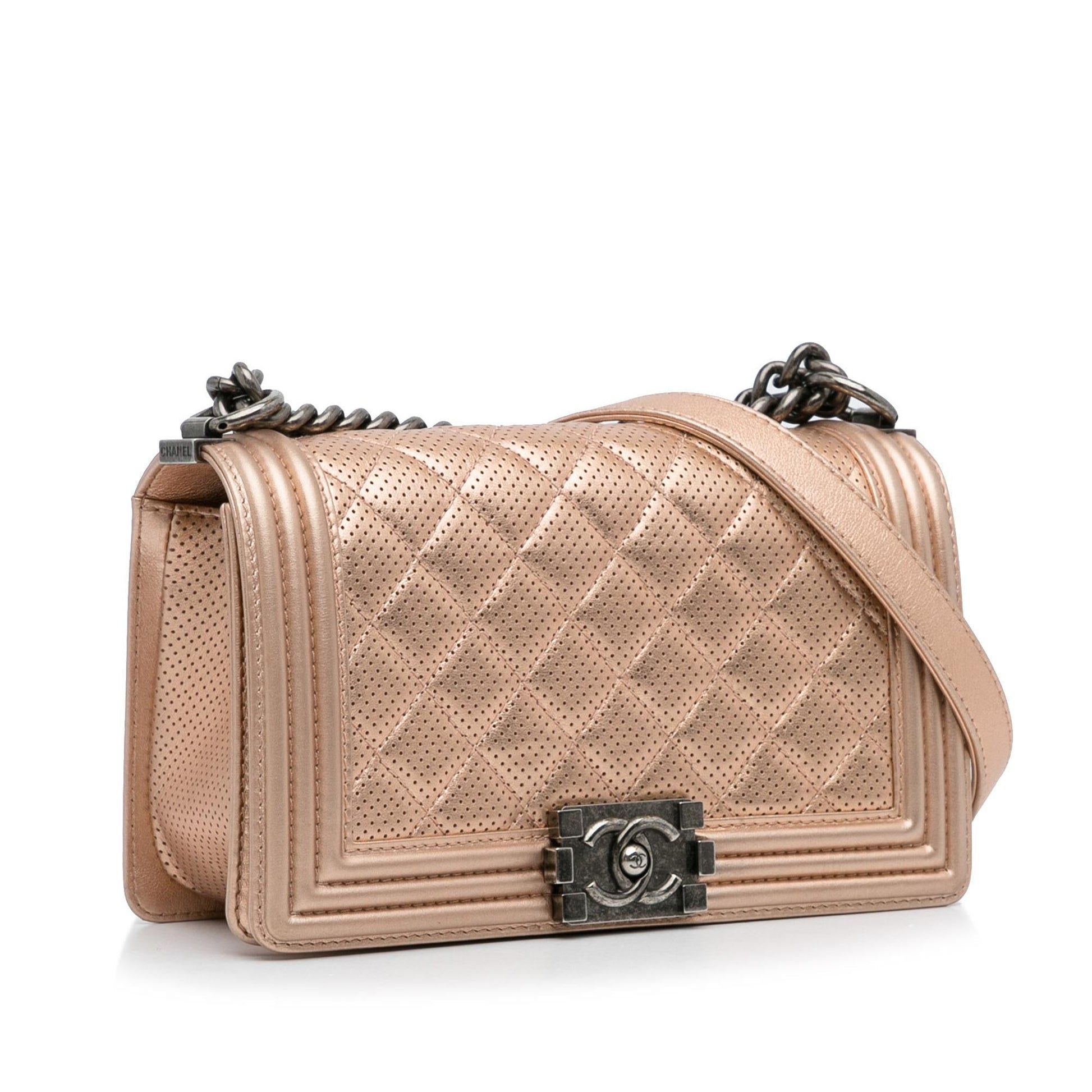 Chanel Perforated Lambskin Boy Flap SHG-Fd6Dnd Handbag