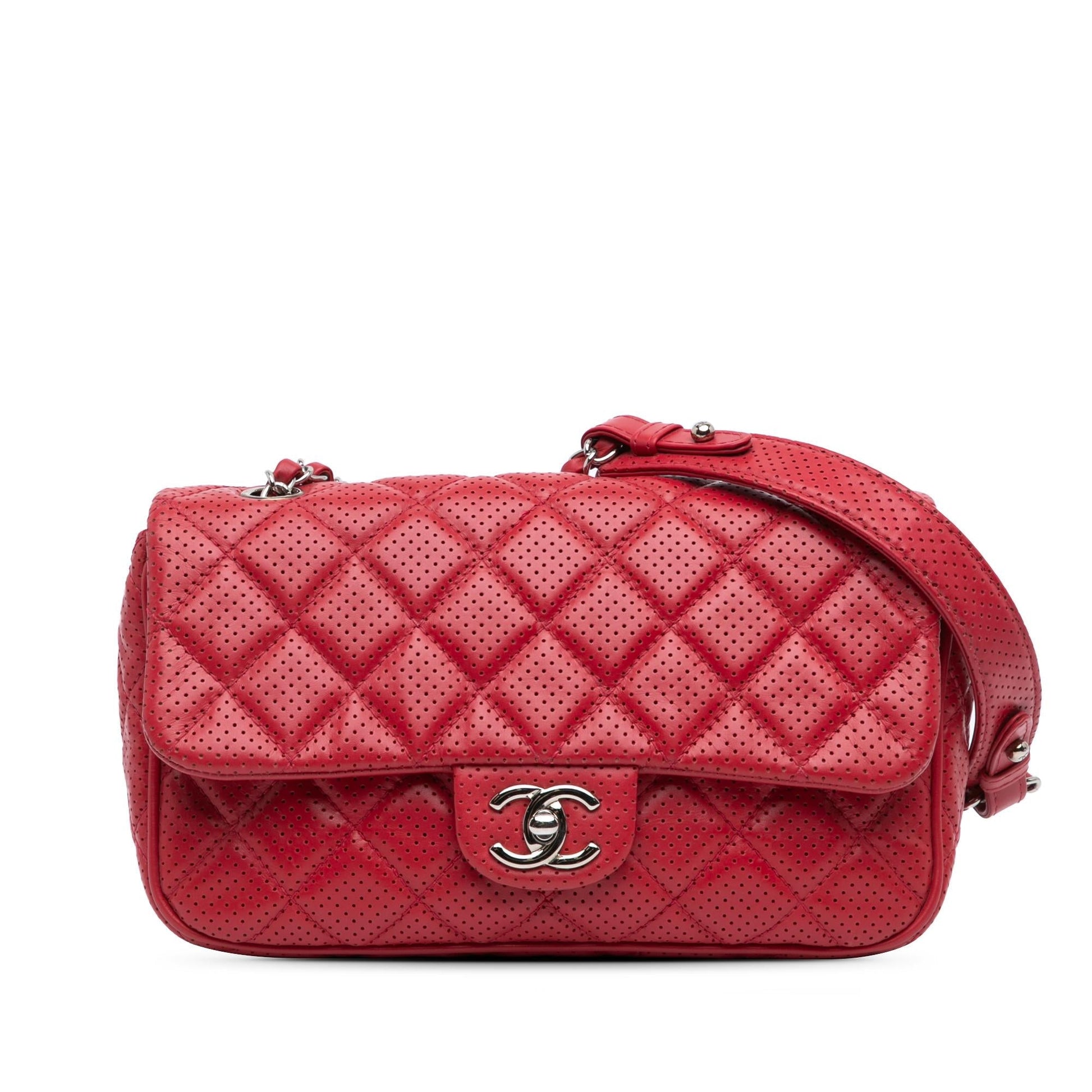 Chanel Perforated Lambskin Punch Flap Handbag
