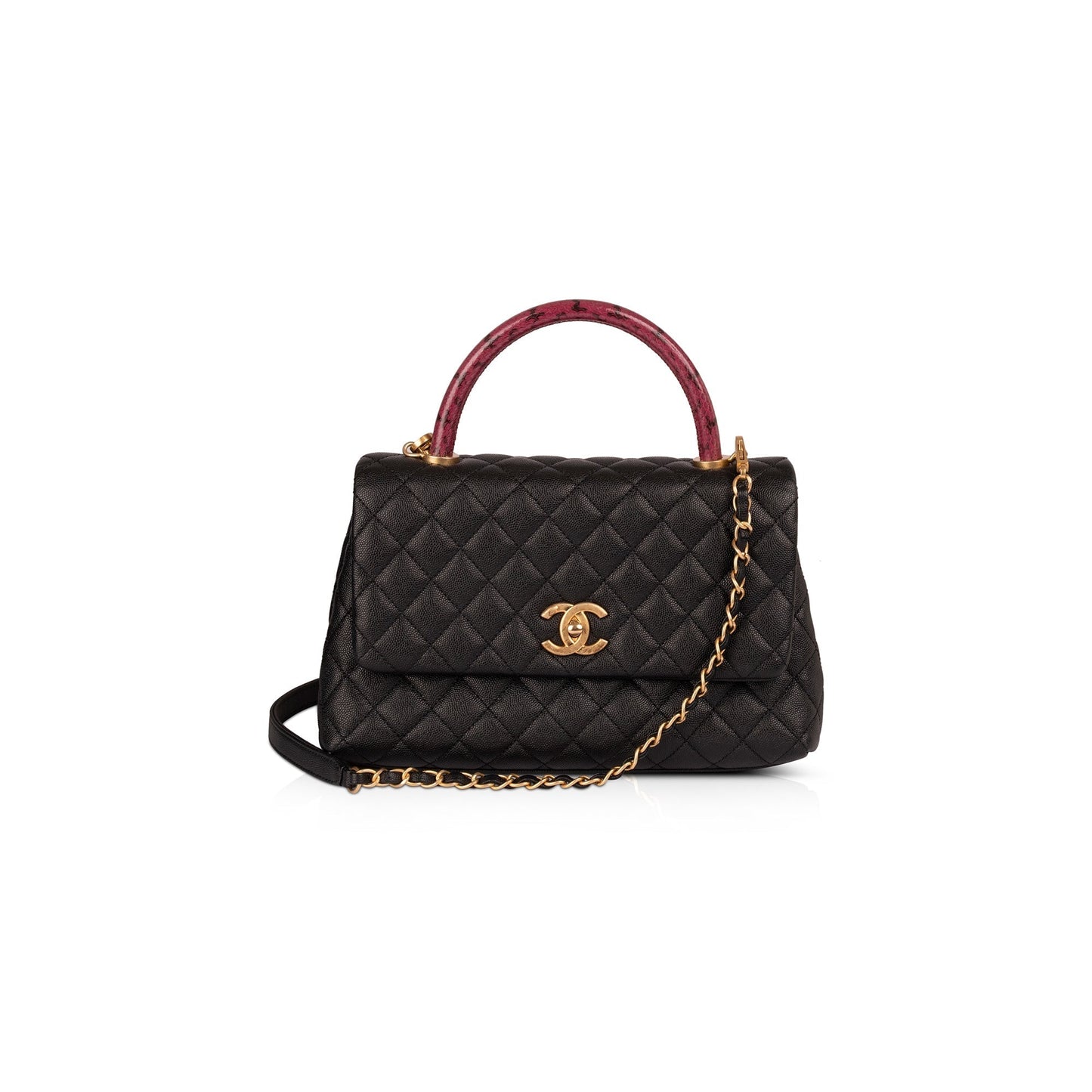 Chanel Python-Trimmed Coco Handle Travel Bag