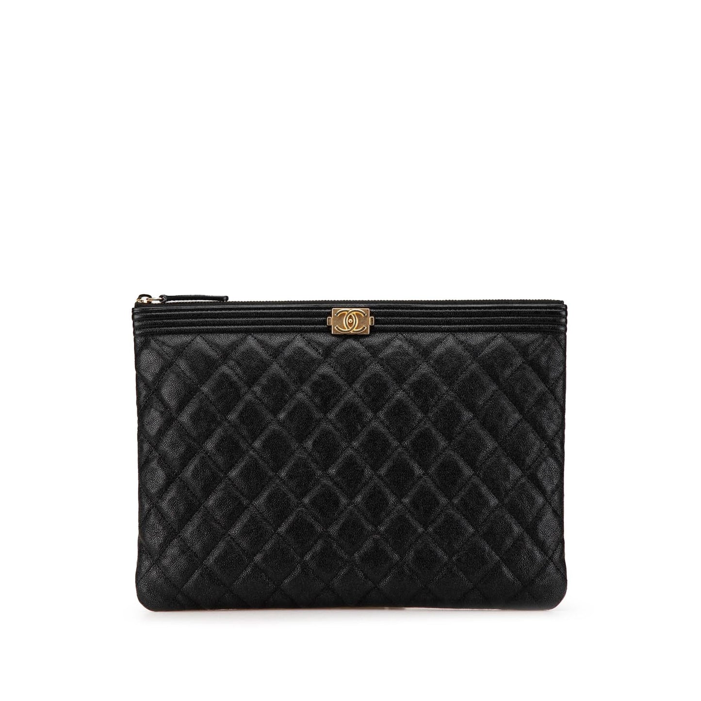 Chanel Quilted Caviar Boy O Clutch Bag