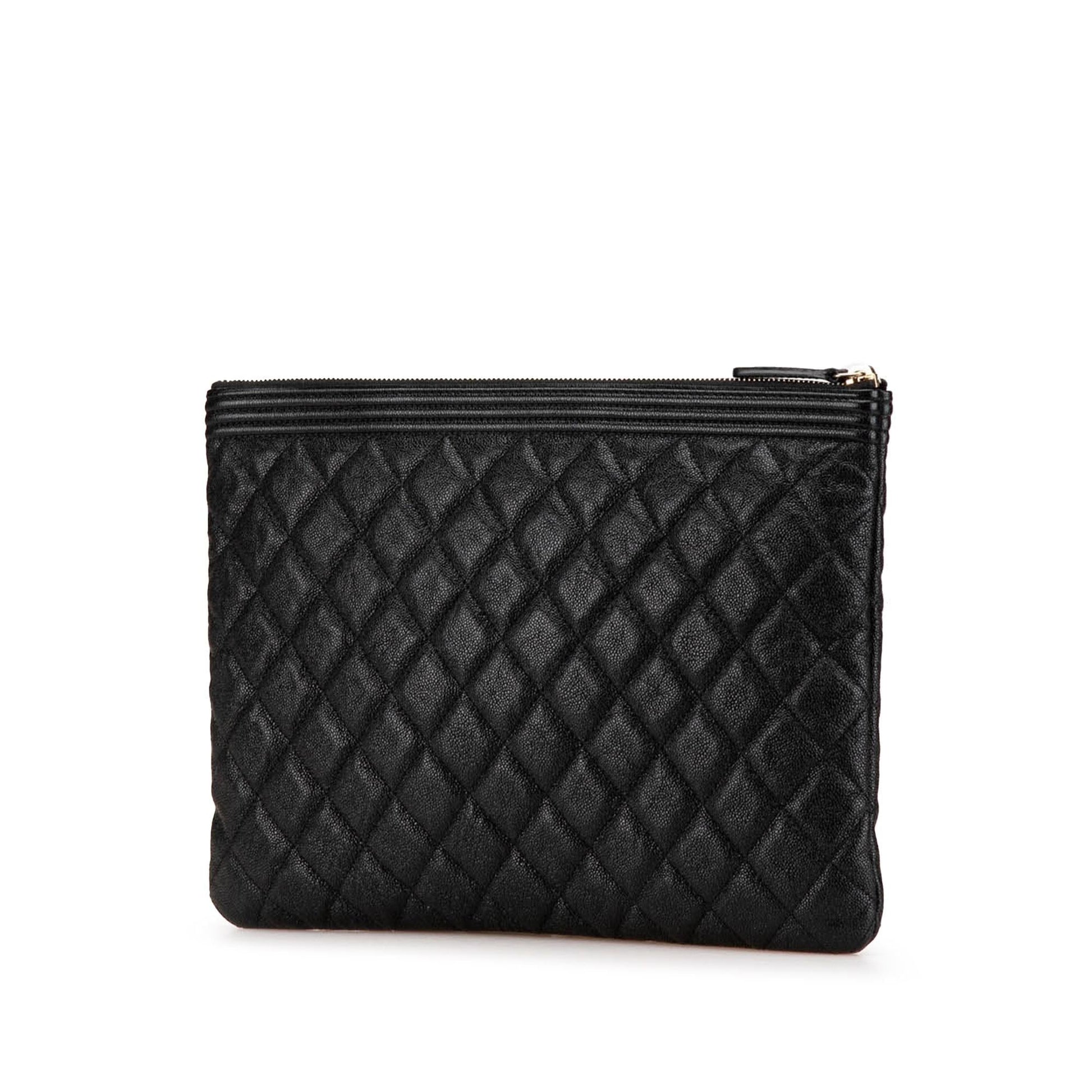 Chanel Quilted Caviar Boy O Clutch Bag