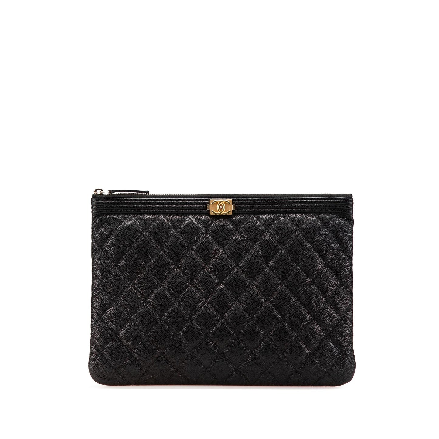 Chanel Quilted Caviar Boy O Clutch Bag Clutch 3