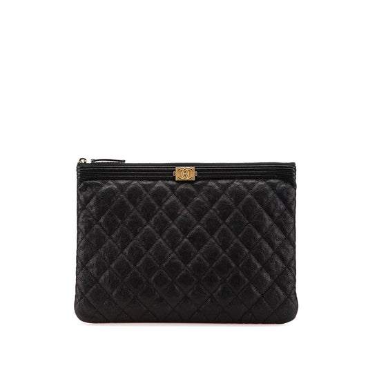 Chanel Quilted Caviar Boy O Clutch Bag Clutch 3