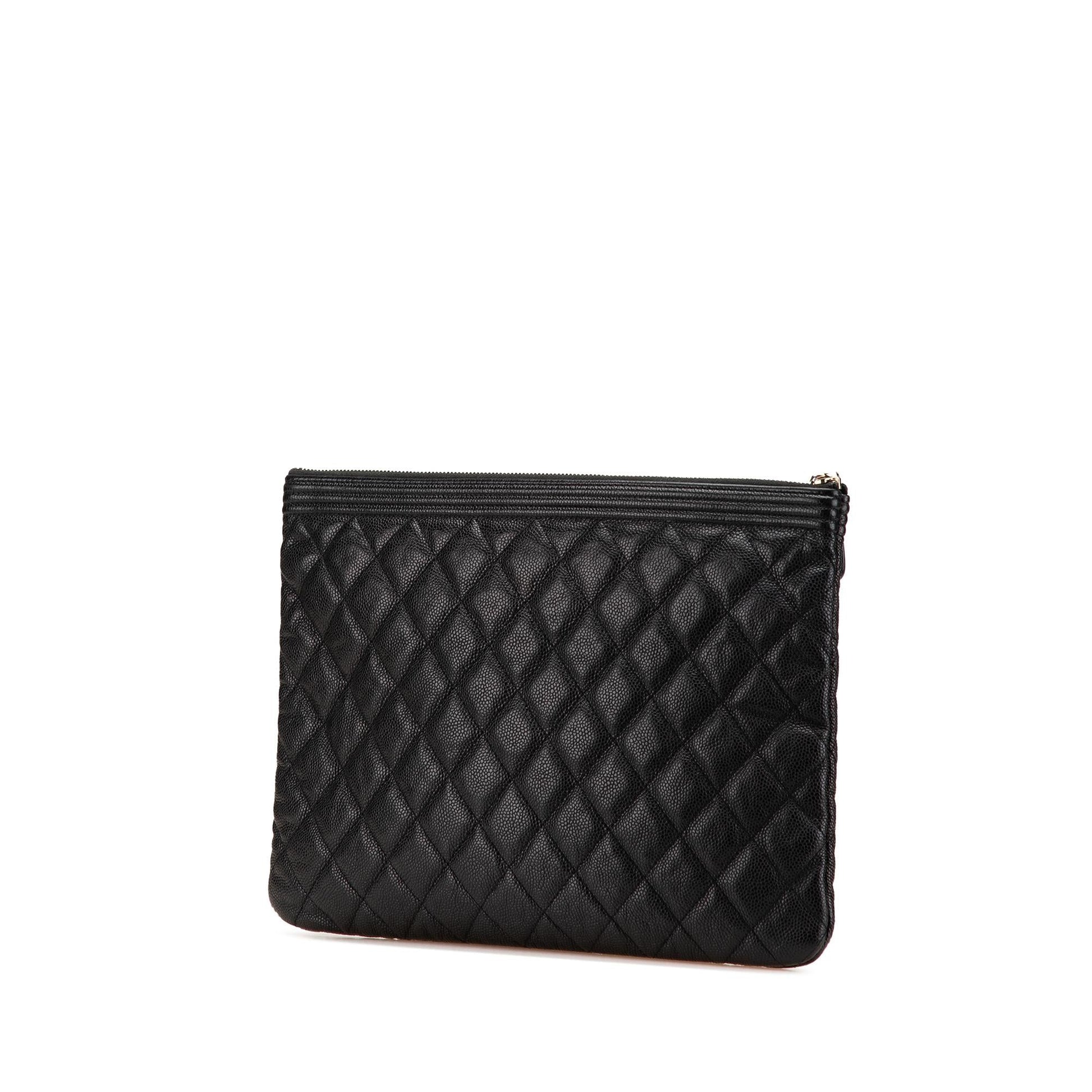 Chanel Quilted Caviar Boy O Clutch Bag Clutch 3