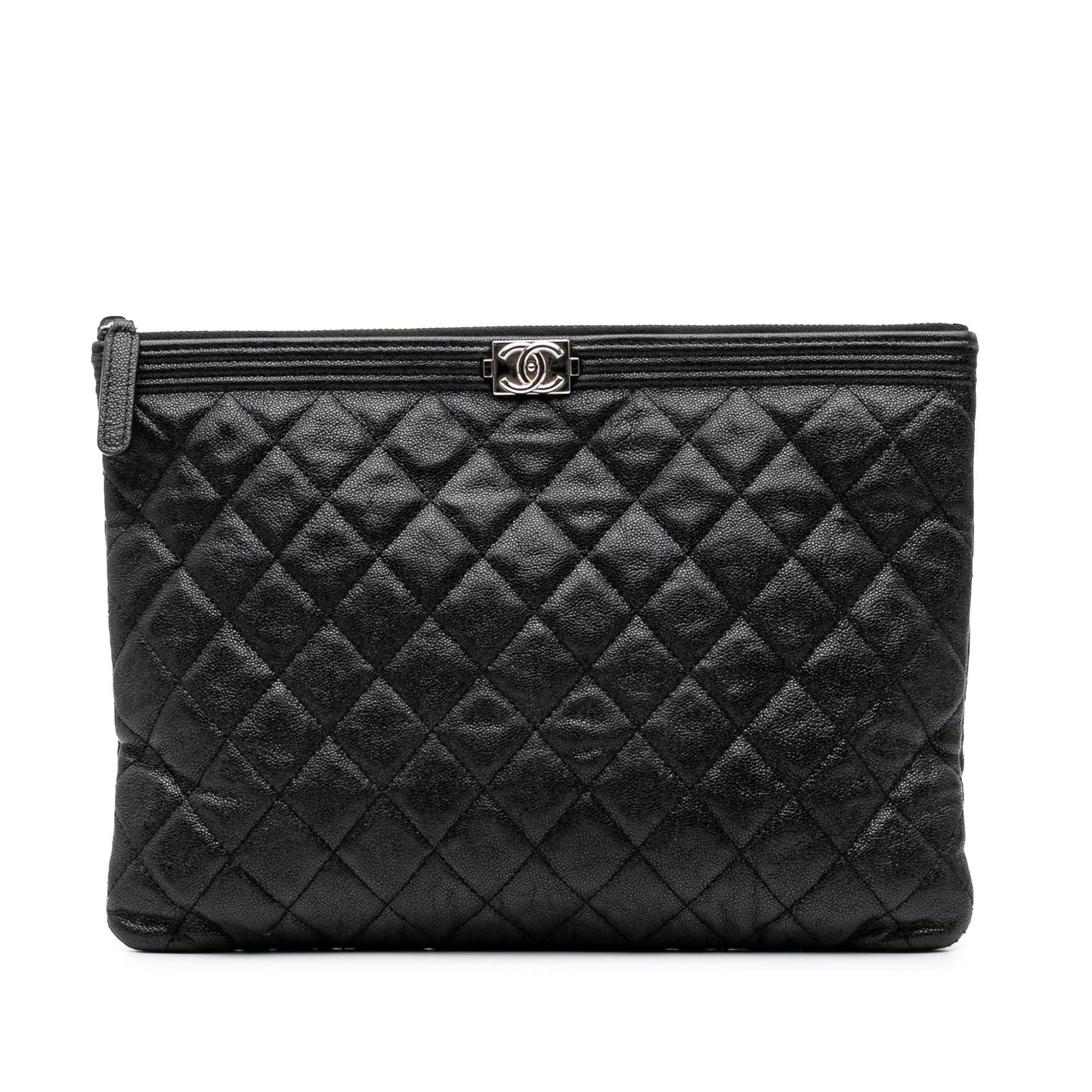Chanel Quilted Caviar Boy O Clutch Bag Clutch 2