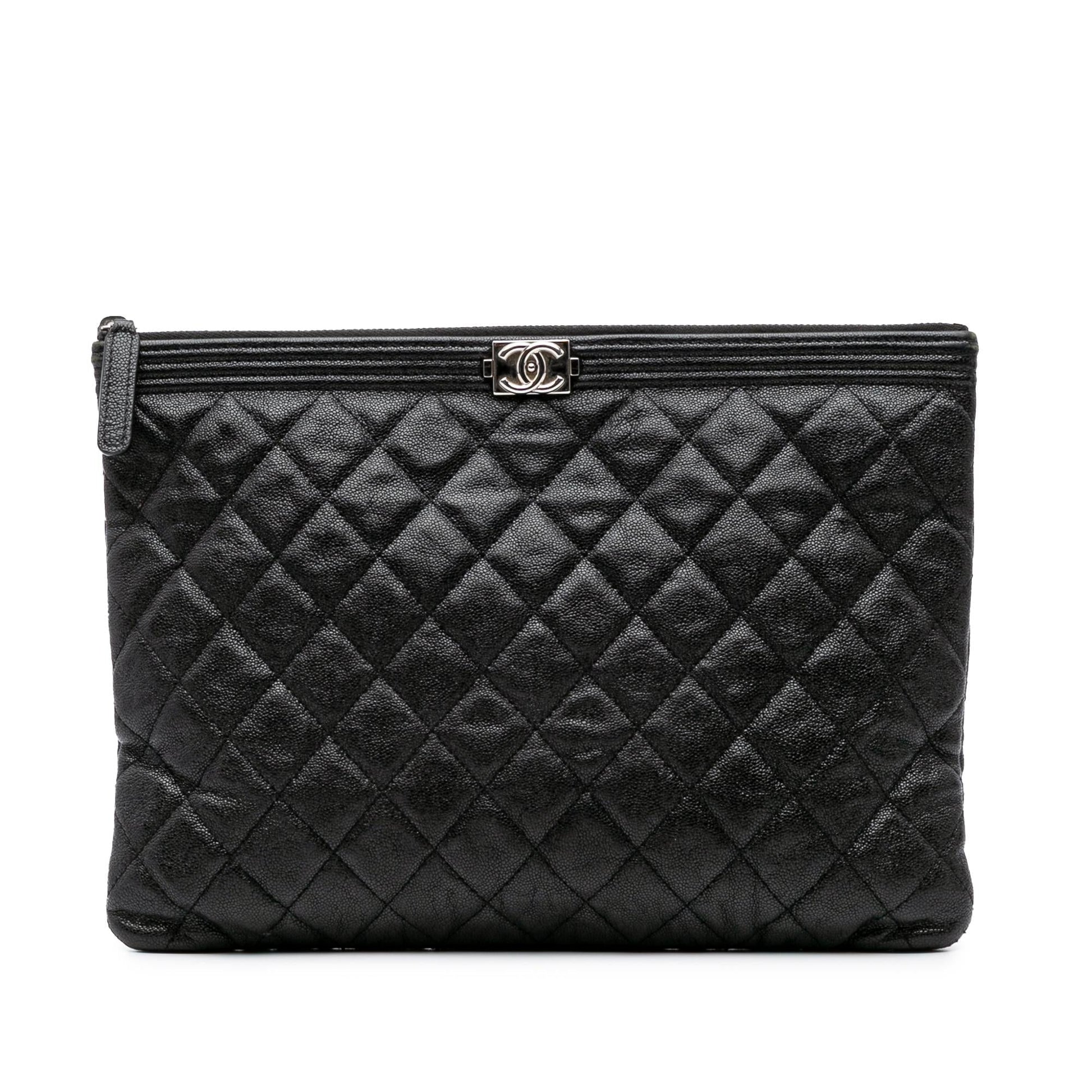 Chanel Quilted Caviar Boy O Clutch Bag Clutch 2