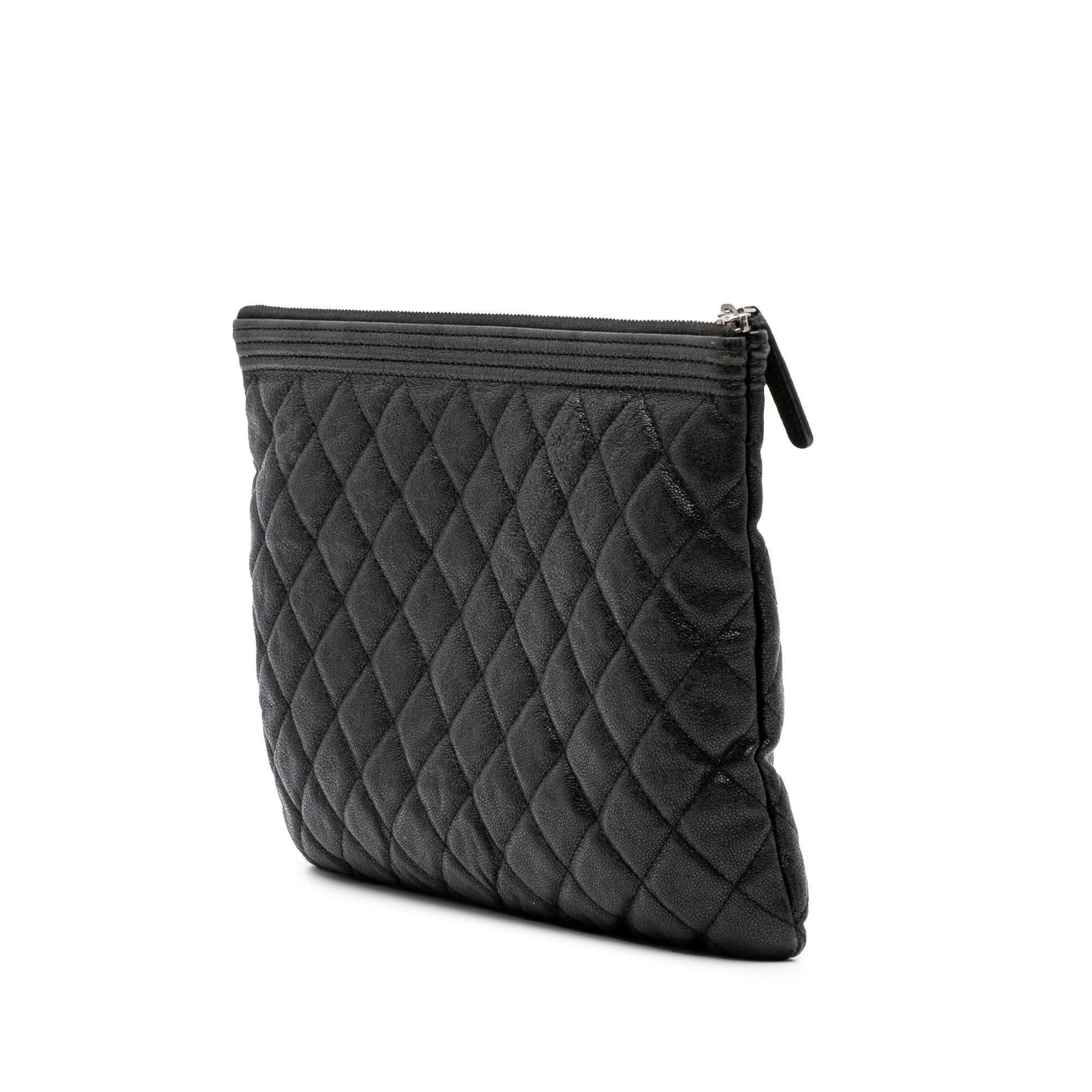 Chanel Quilted Caviar Boy O Clutch Bag Clutch 2