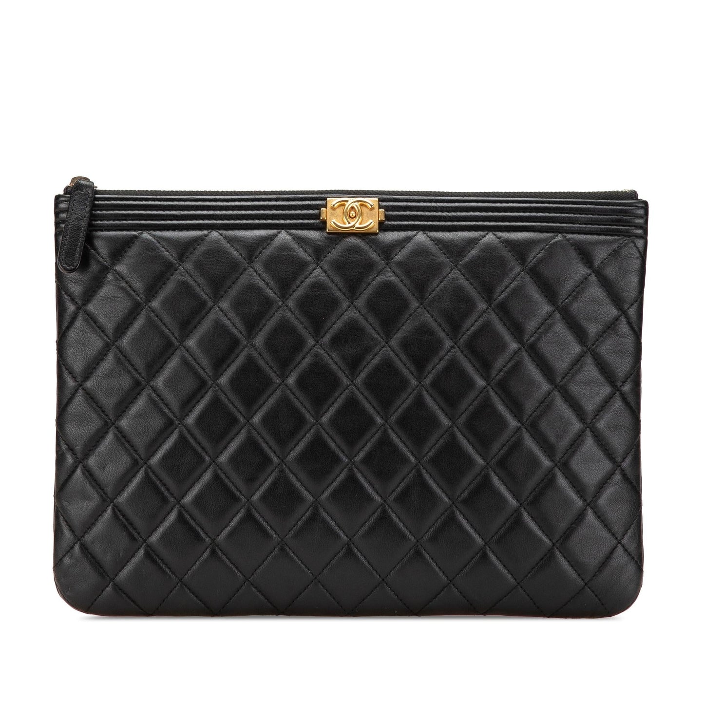 Chanel Quilted Caviar Boy O Clutch Bag Clutch 4