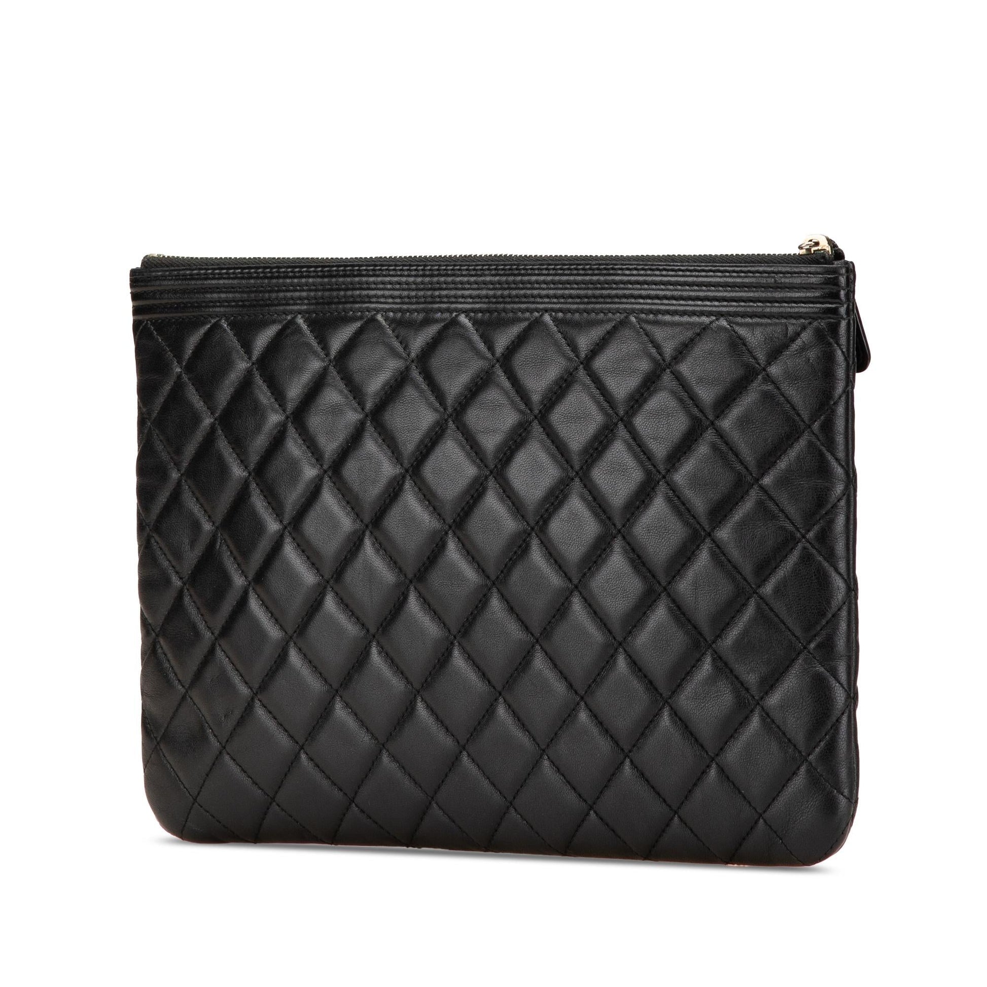 Chanel Quilted Caviar Boy O Clutch Bag Clutch 4