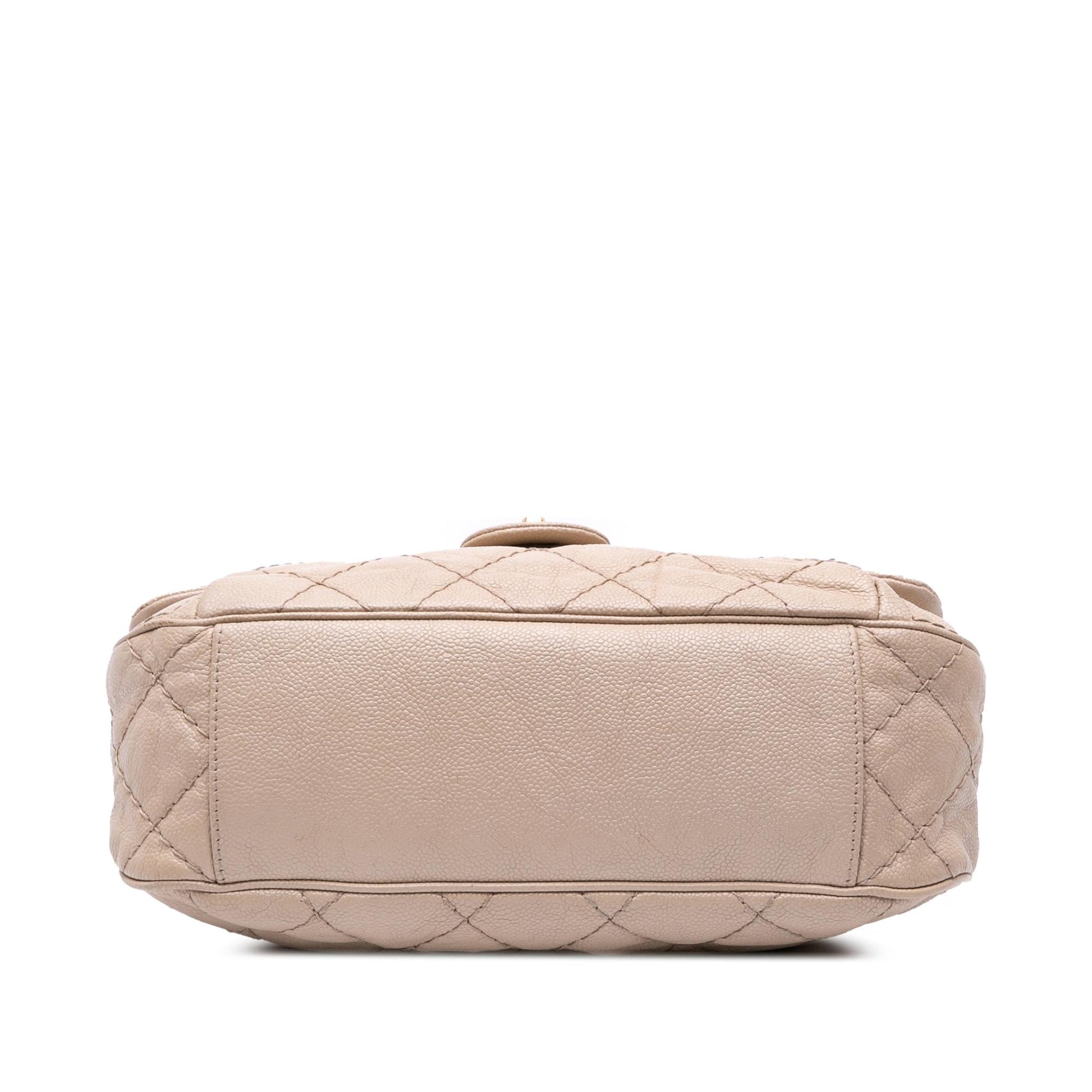 Chanel Quilted Caviar Coco Pleats Messenger Flap Messenger Bag