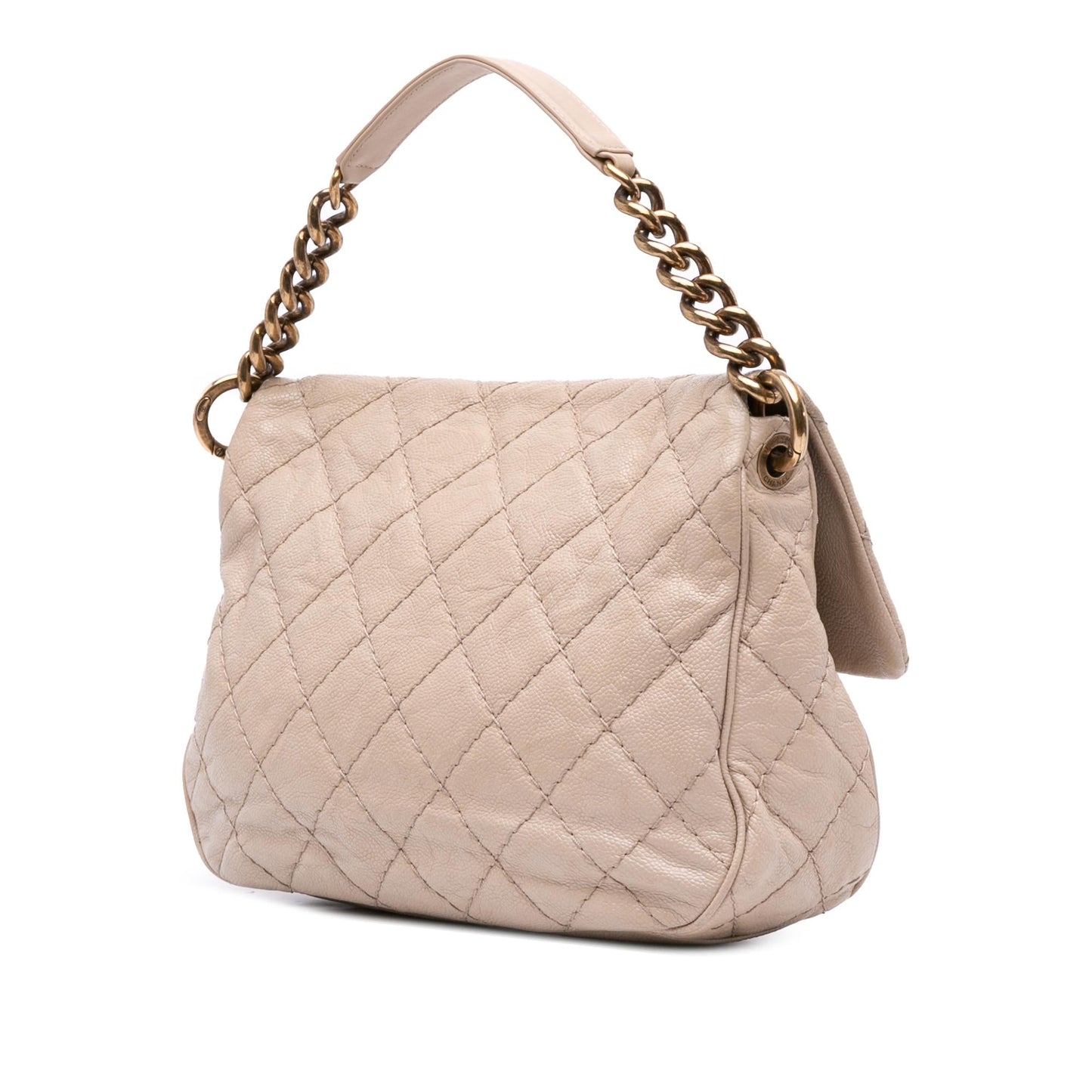 Chanel Quilted Caviar Coco Pleats Messenger Flap Messenger Bag