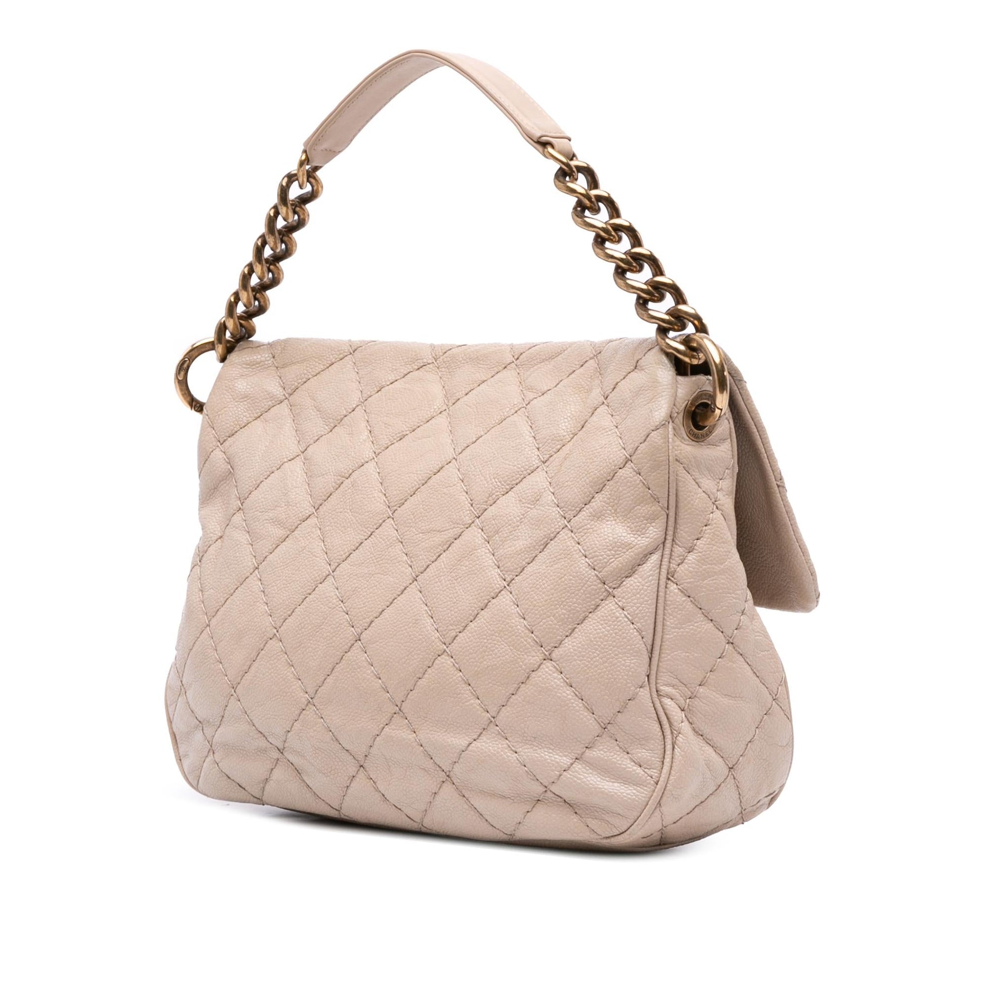 Chanel Quilted Caviar Coco Pleats Messenger Flap Messenger Bag