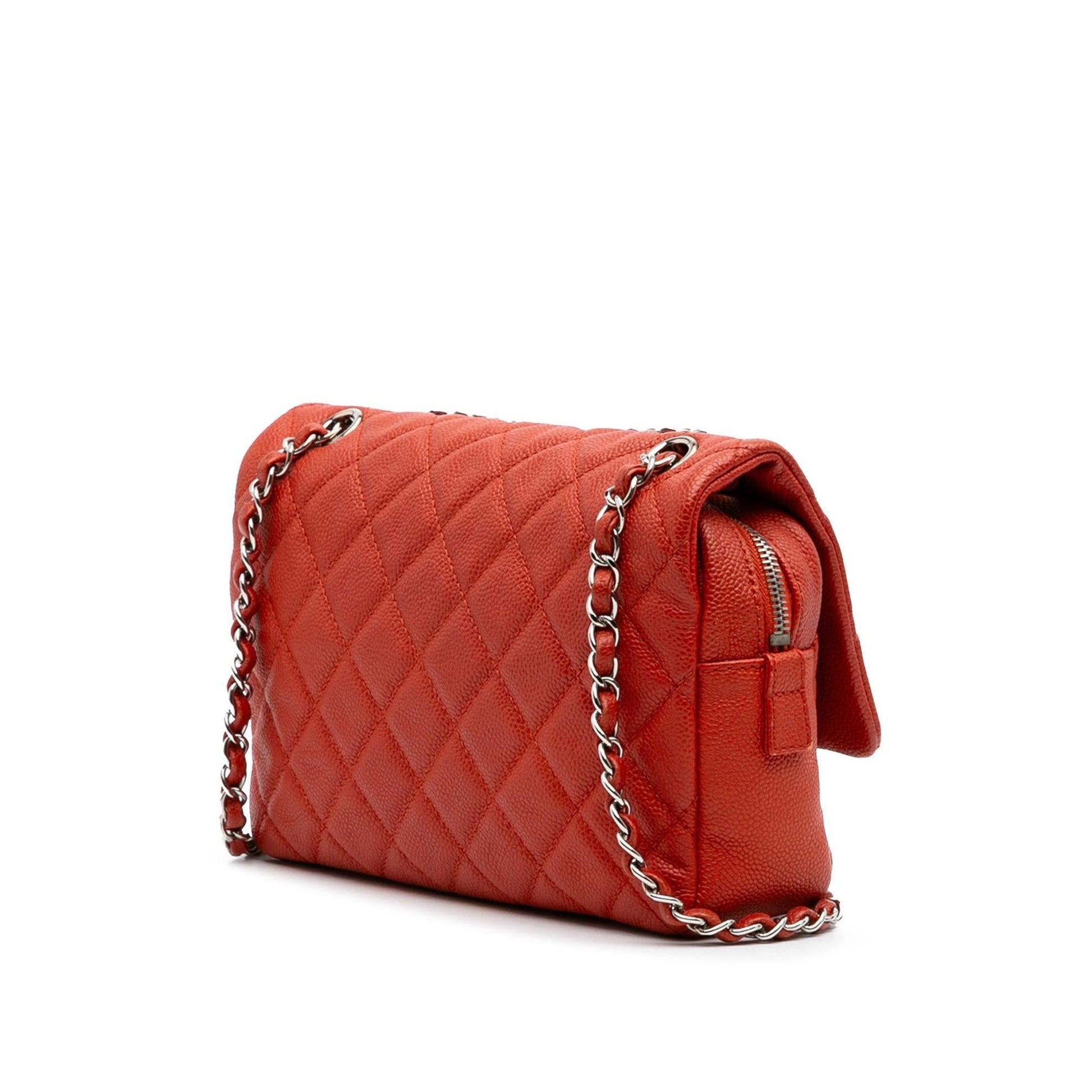 Chanel Quilted Caviar Easy Flap Handbag Flap 2