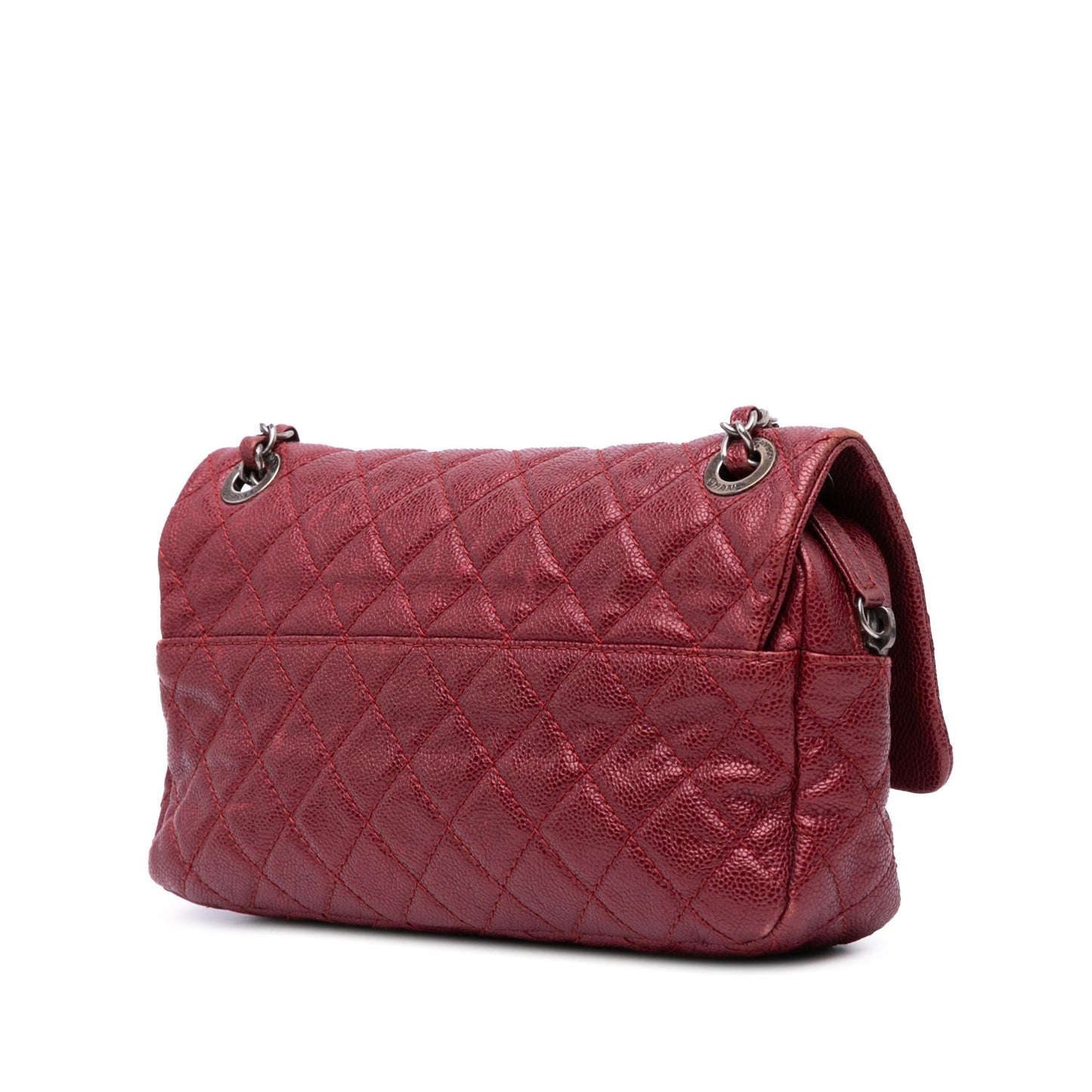 Chanel Quilted Caviar Easy Flap Handbag Flap 3