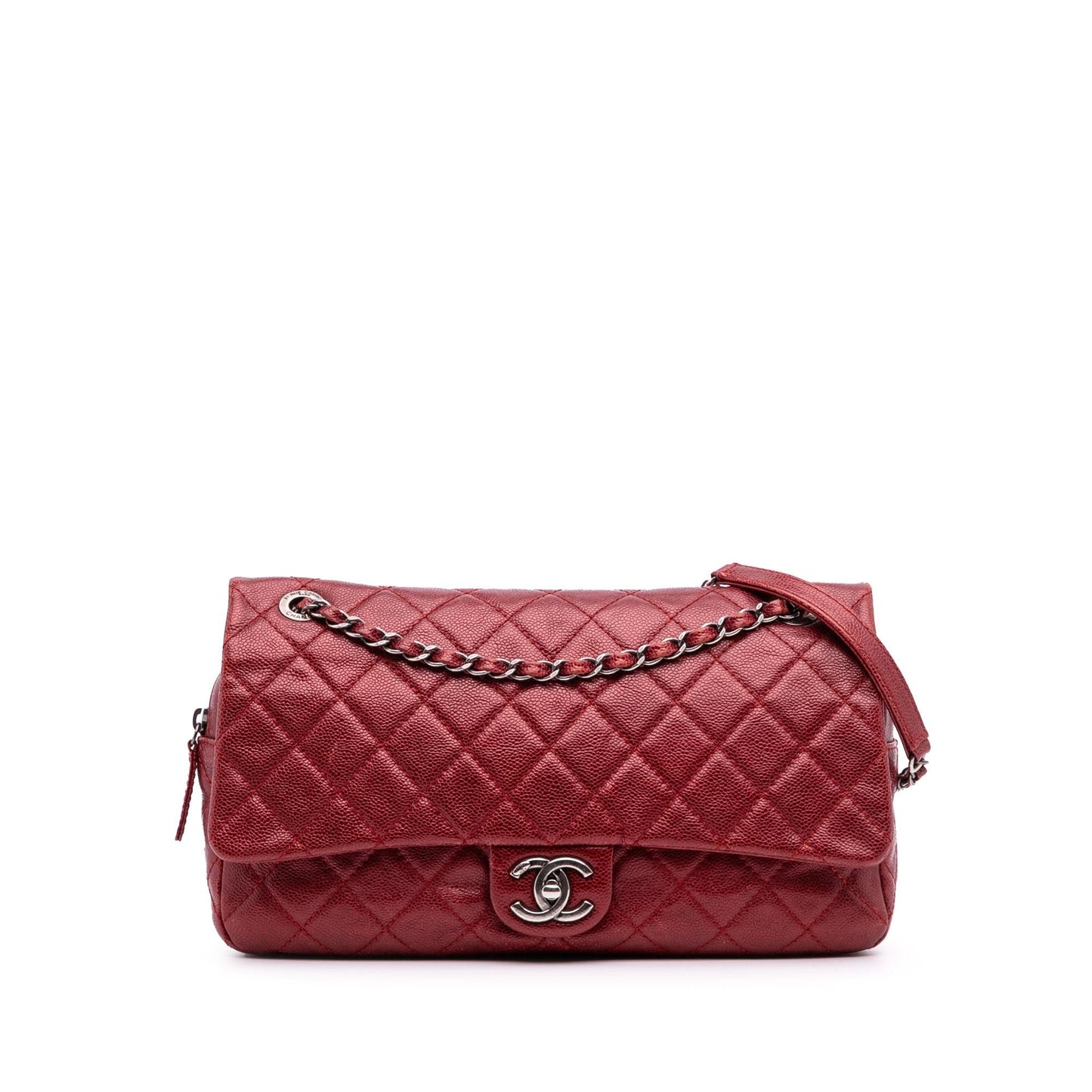 Chanel Quilted Caviar Easy Flap Handbag Flap 4