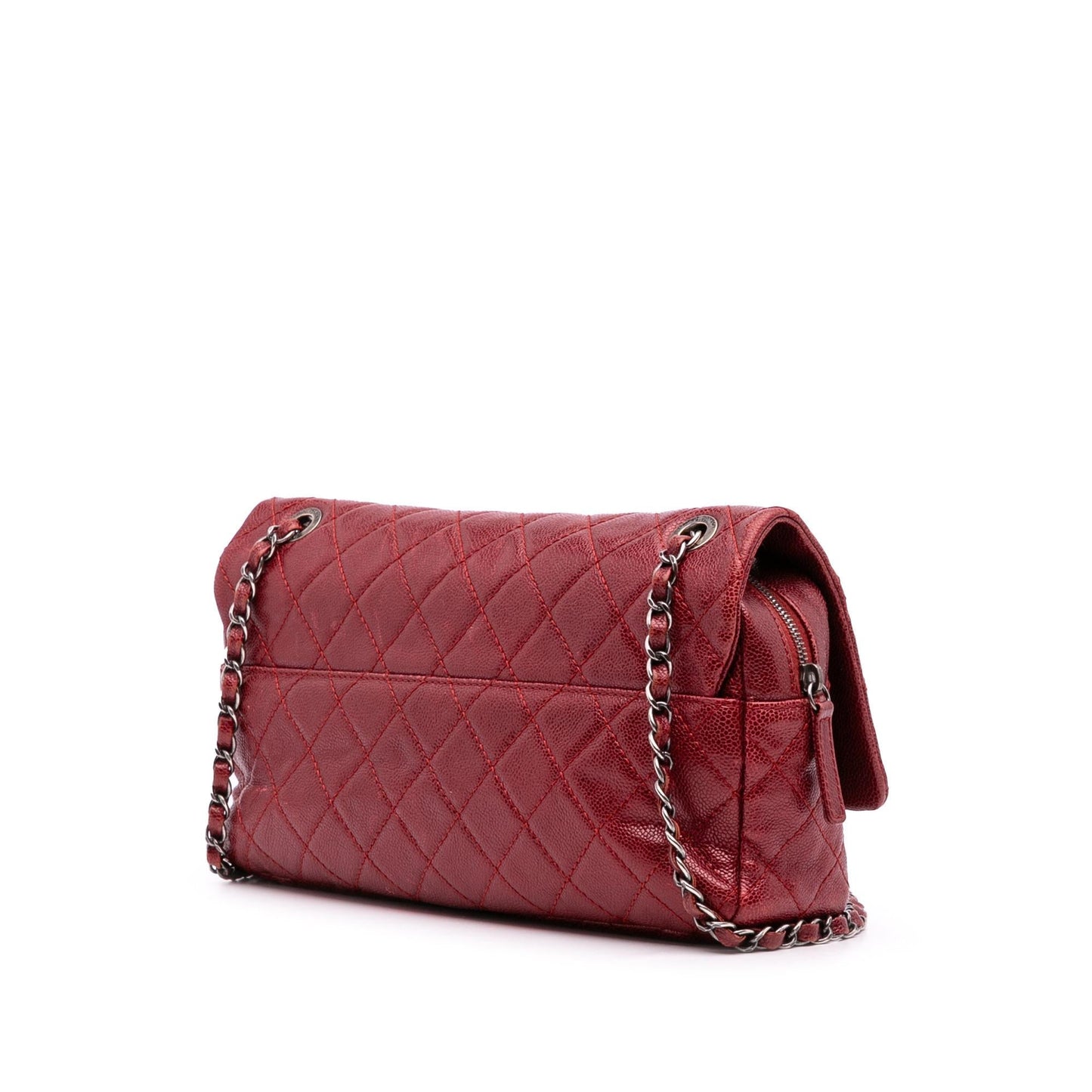 Chanel Quilted Caviar Easy Flap Handbag Flap 4