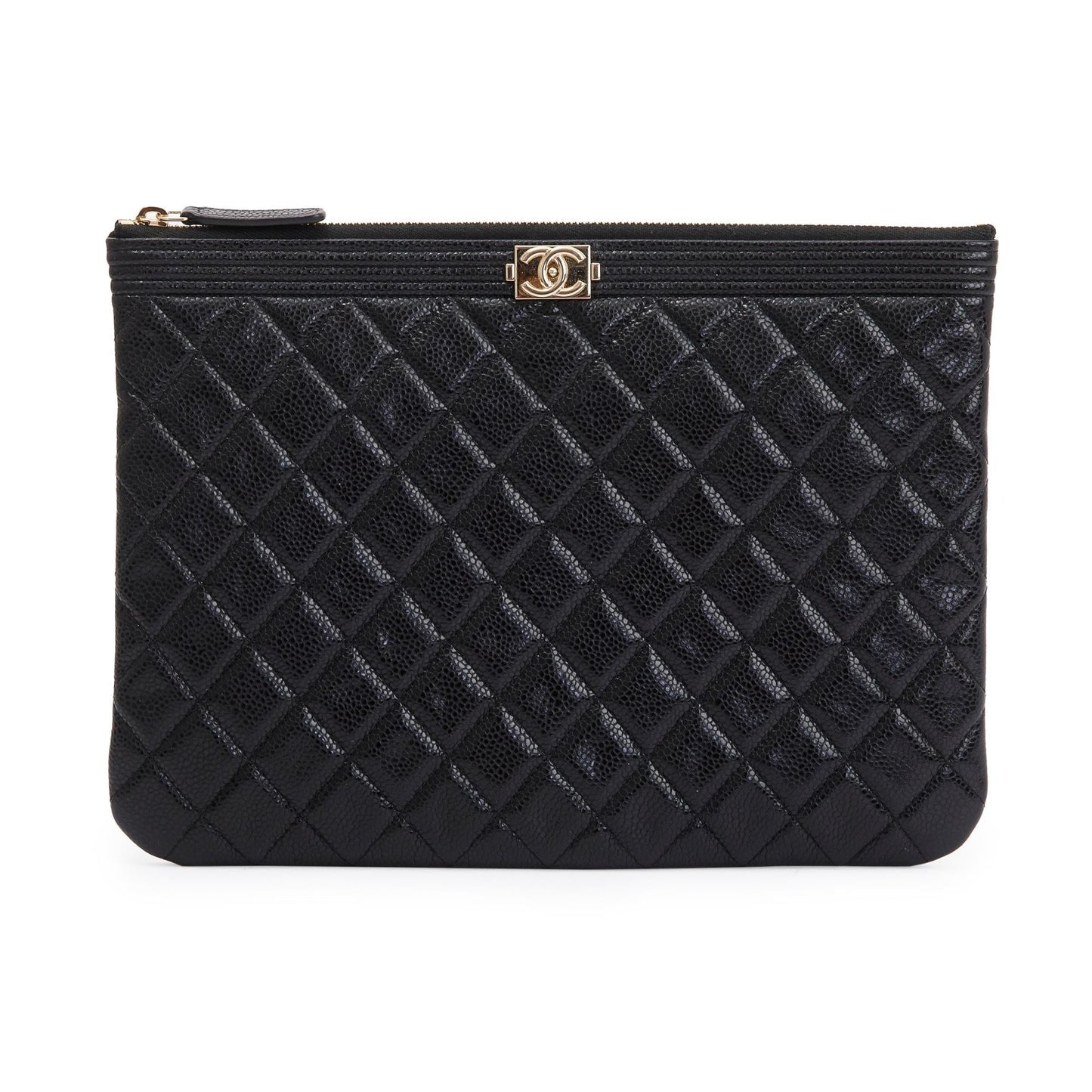 Chanel Quilted Caviar Boy O Leather Travel Bag
