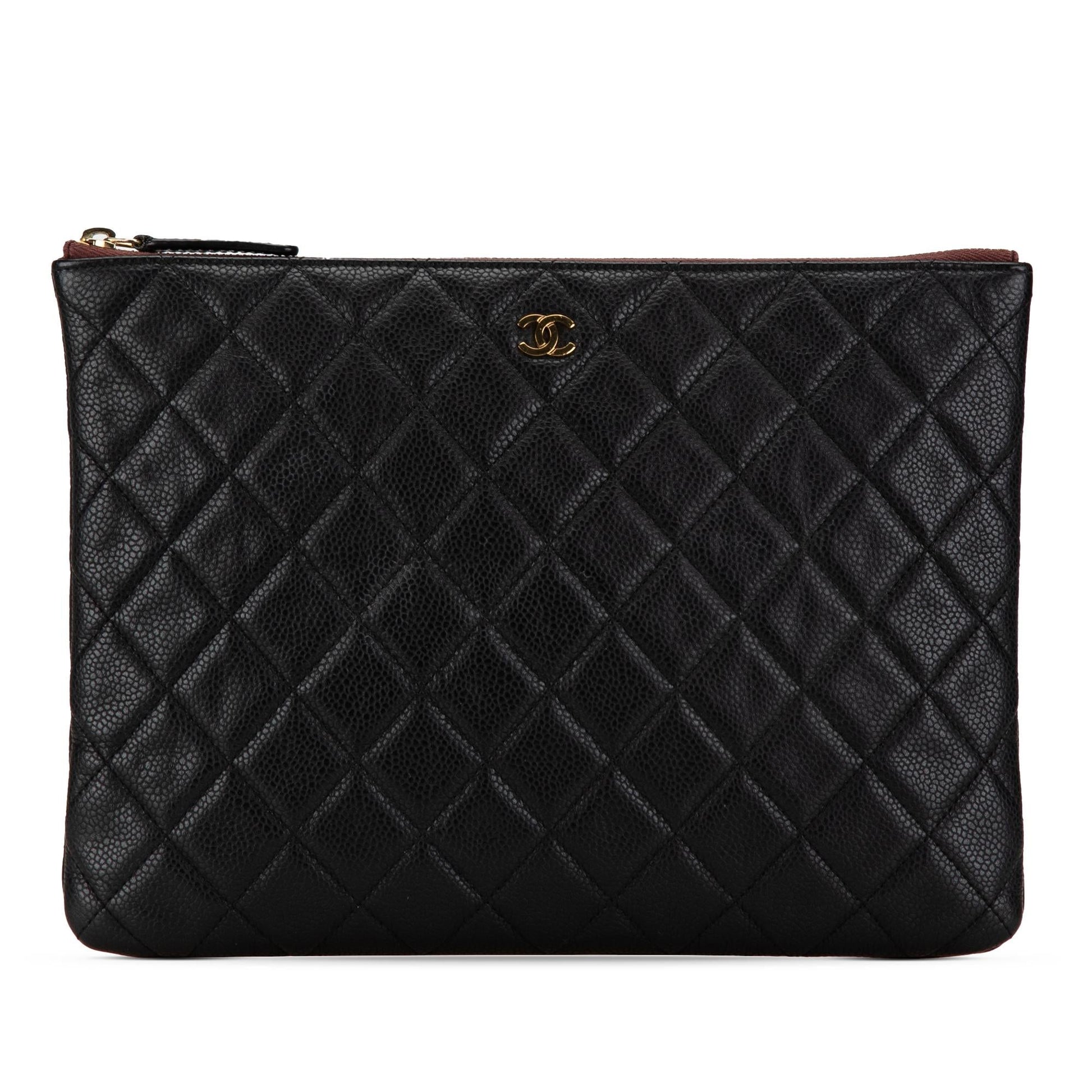 Chanel Quilted Caviar O SHG-iUwYer Clutch Bag
