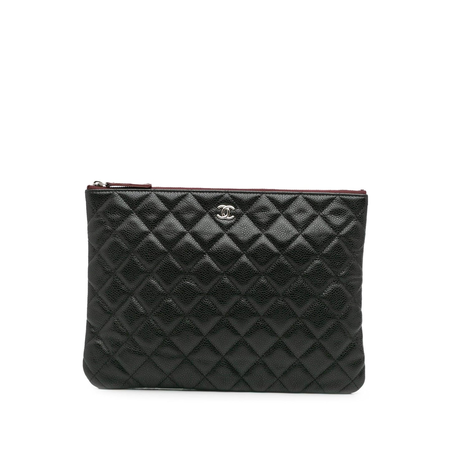Chanel Quilted Caviar O Clutch Bag