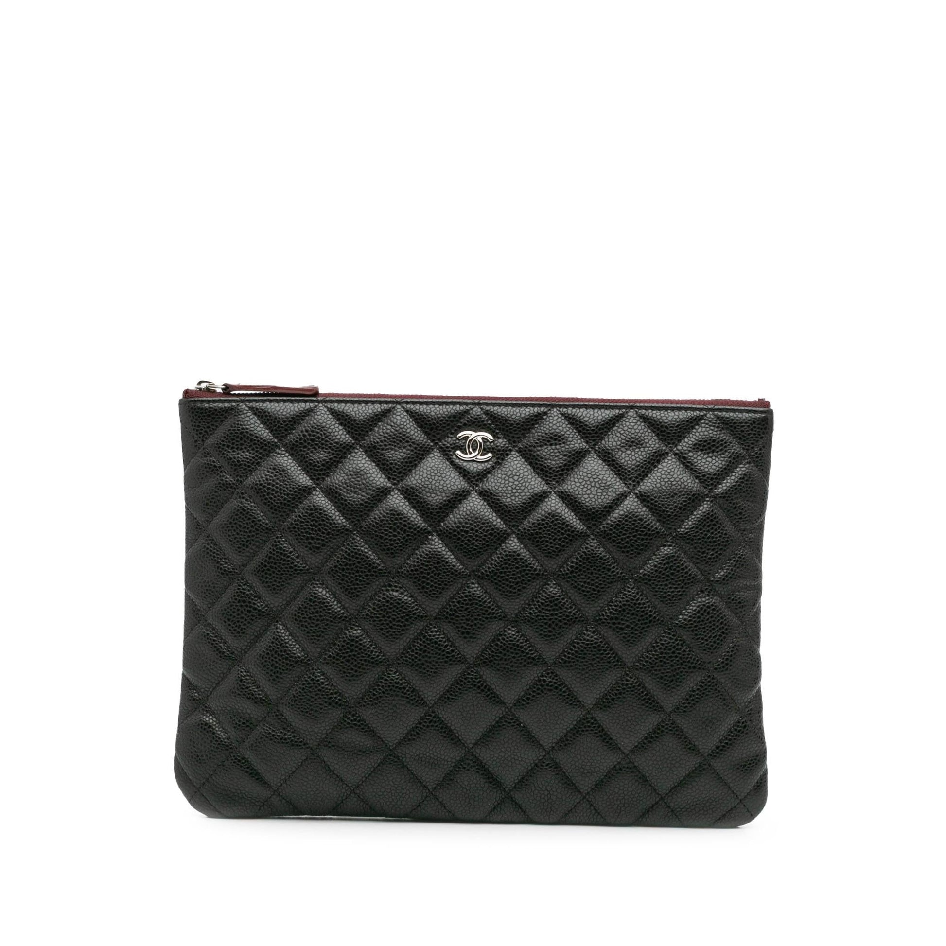 Chanel Quilted Caviar O Clutch Bag