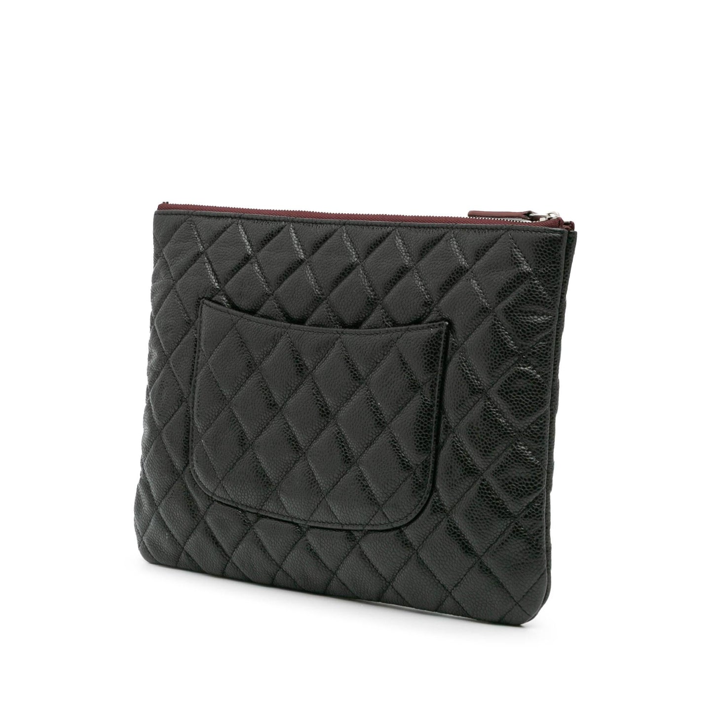 Chanel Quilted Caviar O Clutch Bag