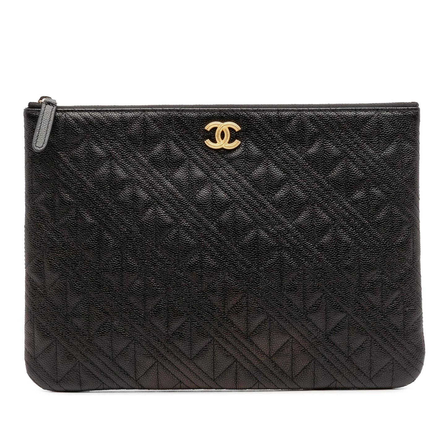 Chanel Quilted Caviar O Clutch Bag Clutch 1