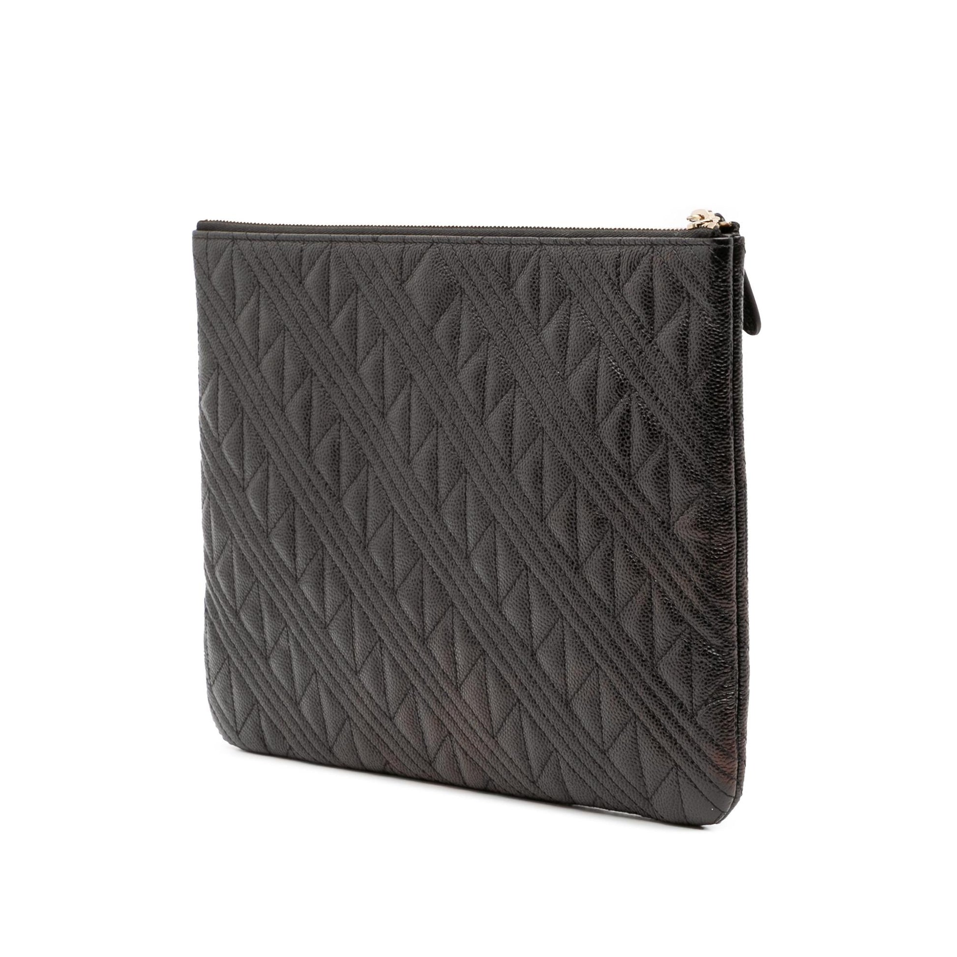 Chanel Quilted Caviar O Clutch Bag Clutch 1