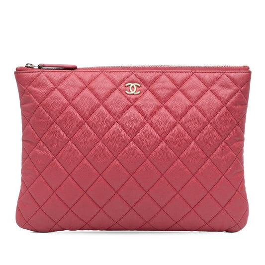 Chanel Quilted Caviar O Clutch Bag Clutch 2