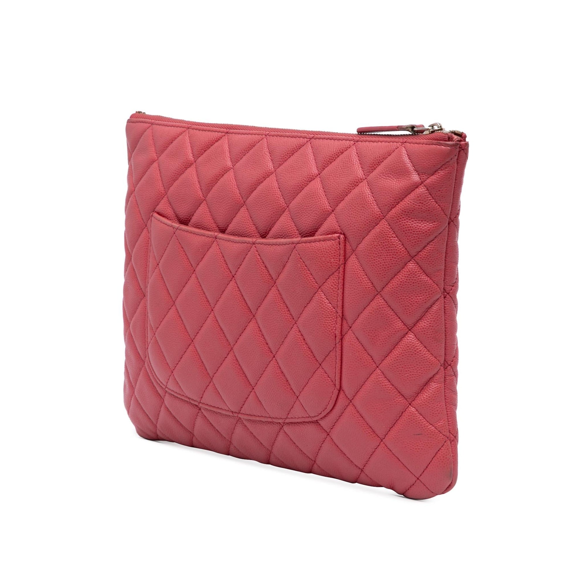 Chanel Quilted Caviar O Clutch Bag Clutch 2