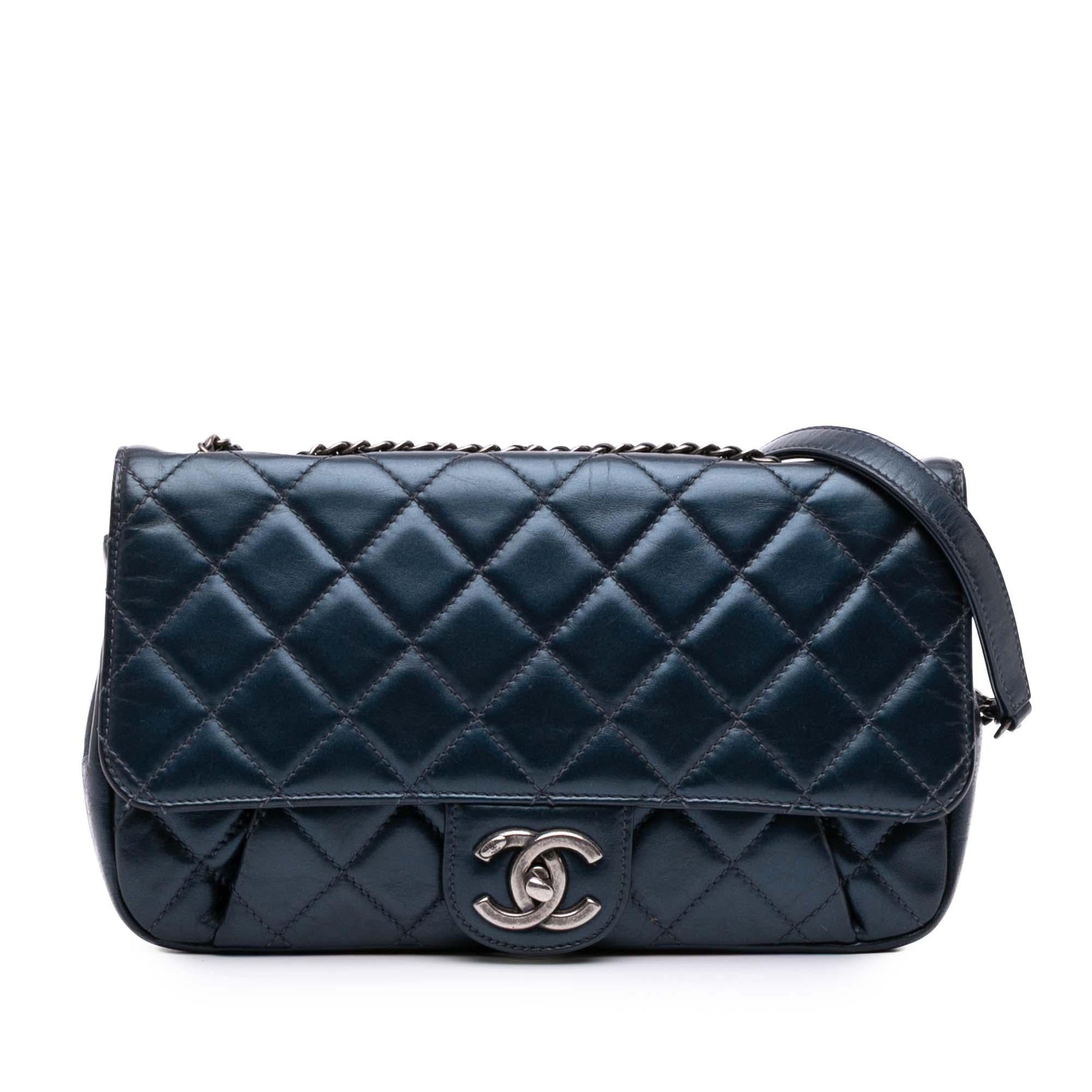 Chanel Quilted Glazed Calfskin Coco Pleats Flap Handbag Pleats Flap