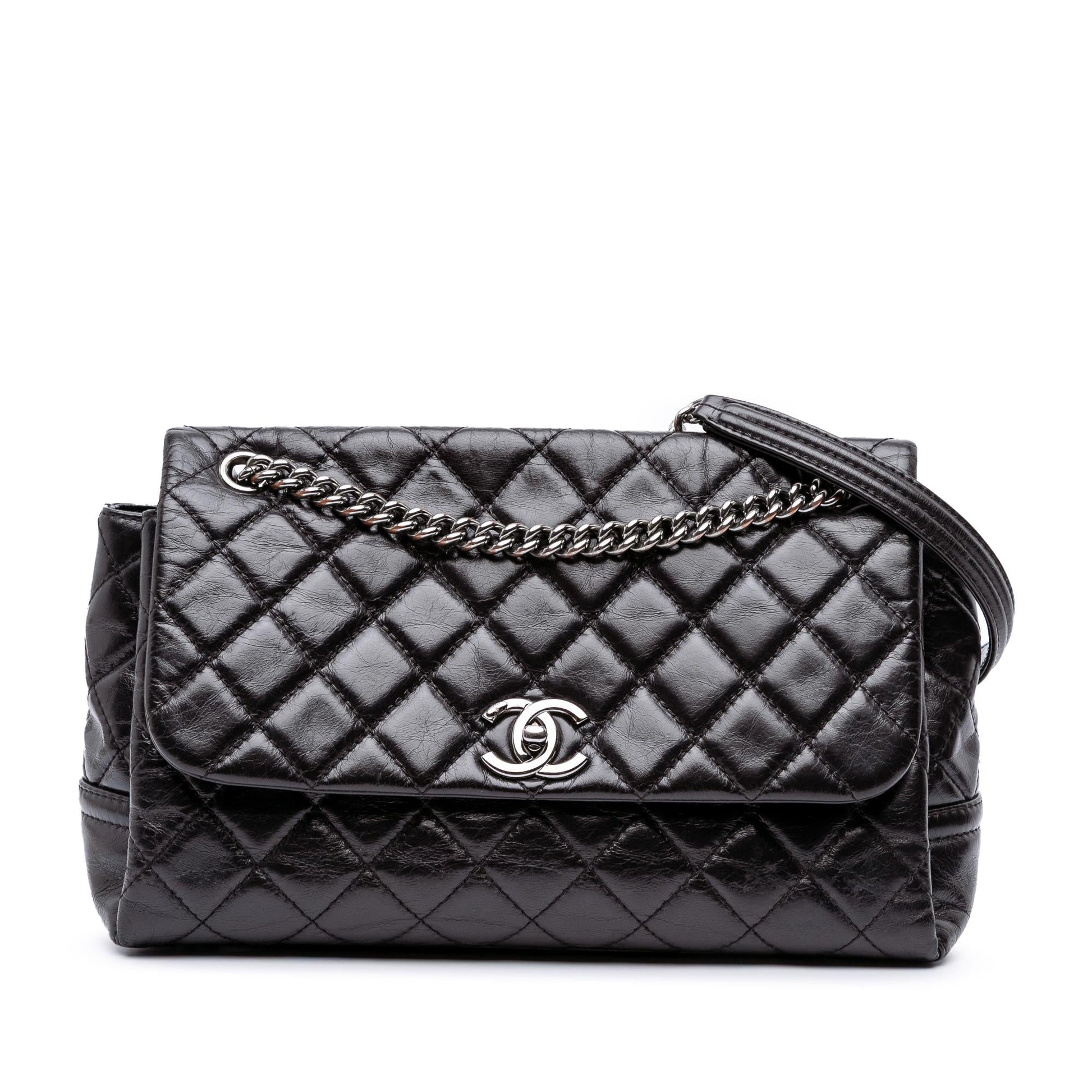 Chanel Quilted Glazed Calfskin Lady Pearly Flap Handbag