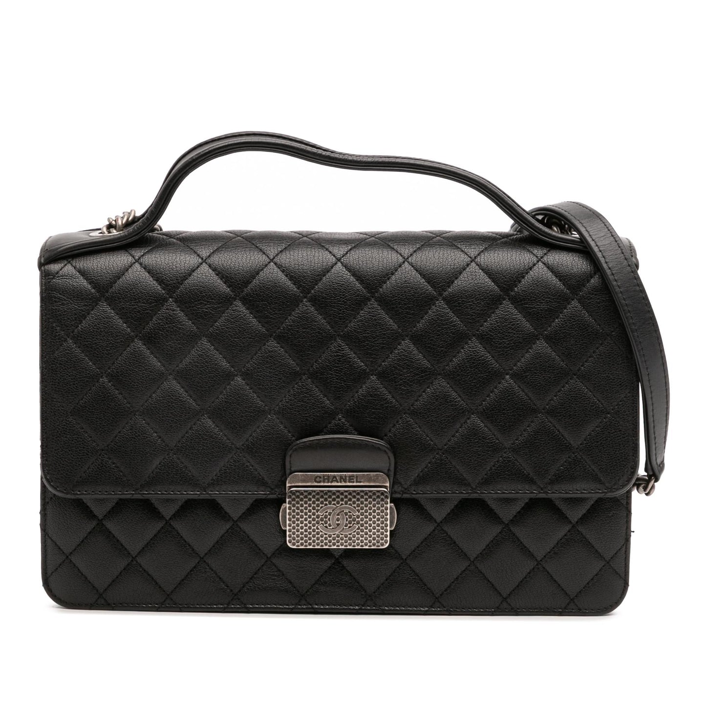 Chanel Quilted Goatskin CC University Flap Handbag