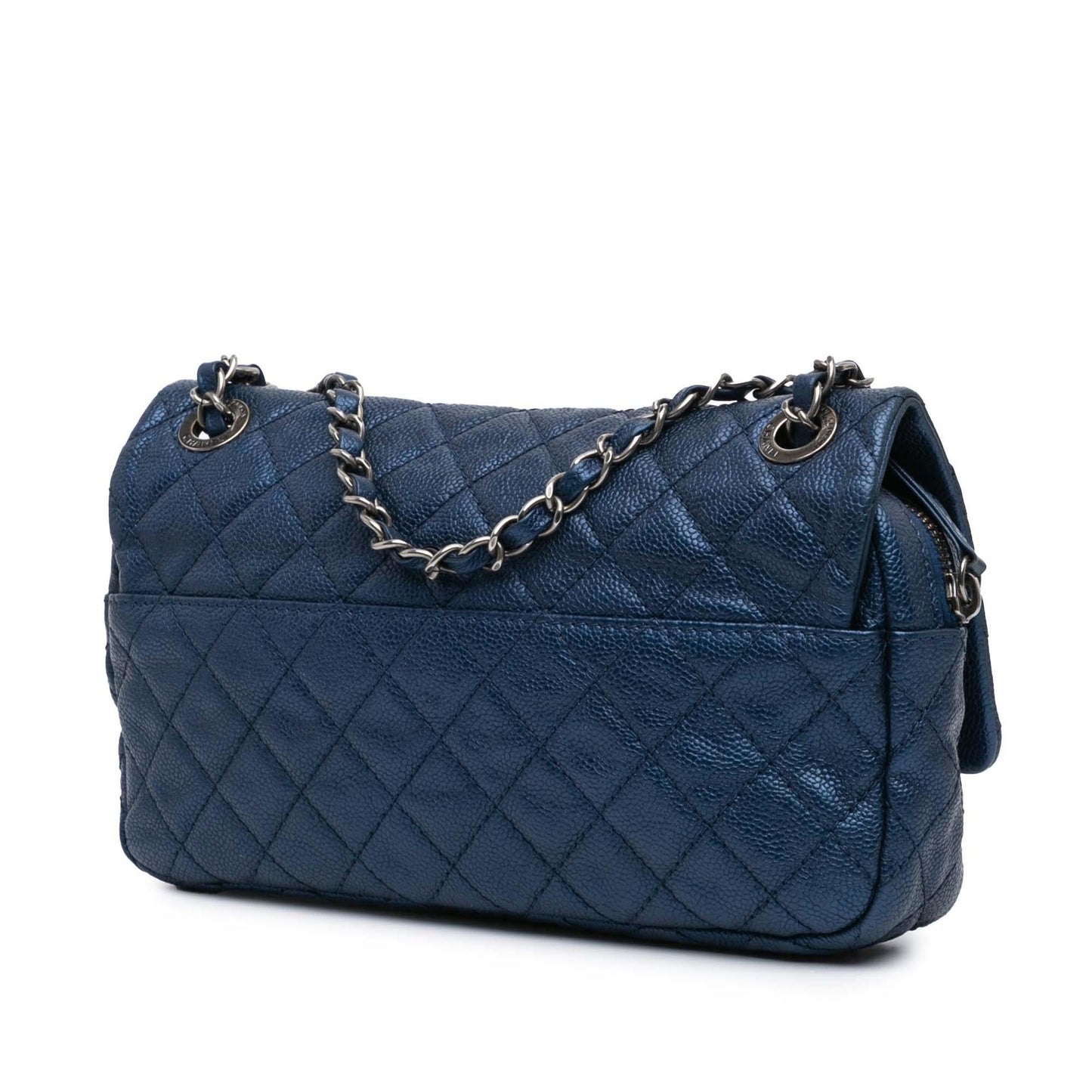 Chanel Quilted Iridescent Caviar Easy Flap Handbag