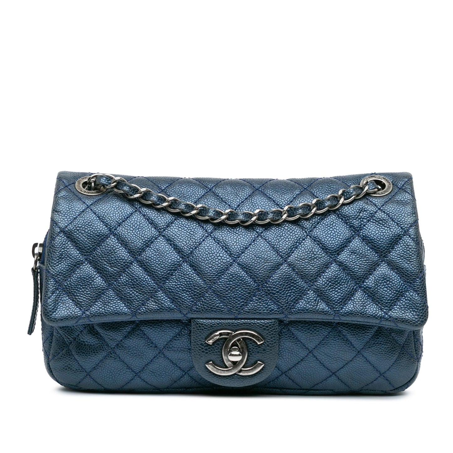 Chanel Quilted Iridescent Caviar Easy Flap Handbag Shg Vpqccb