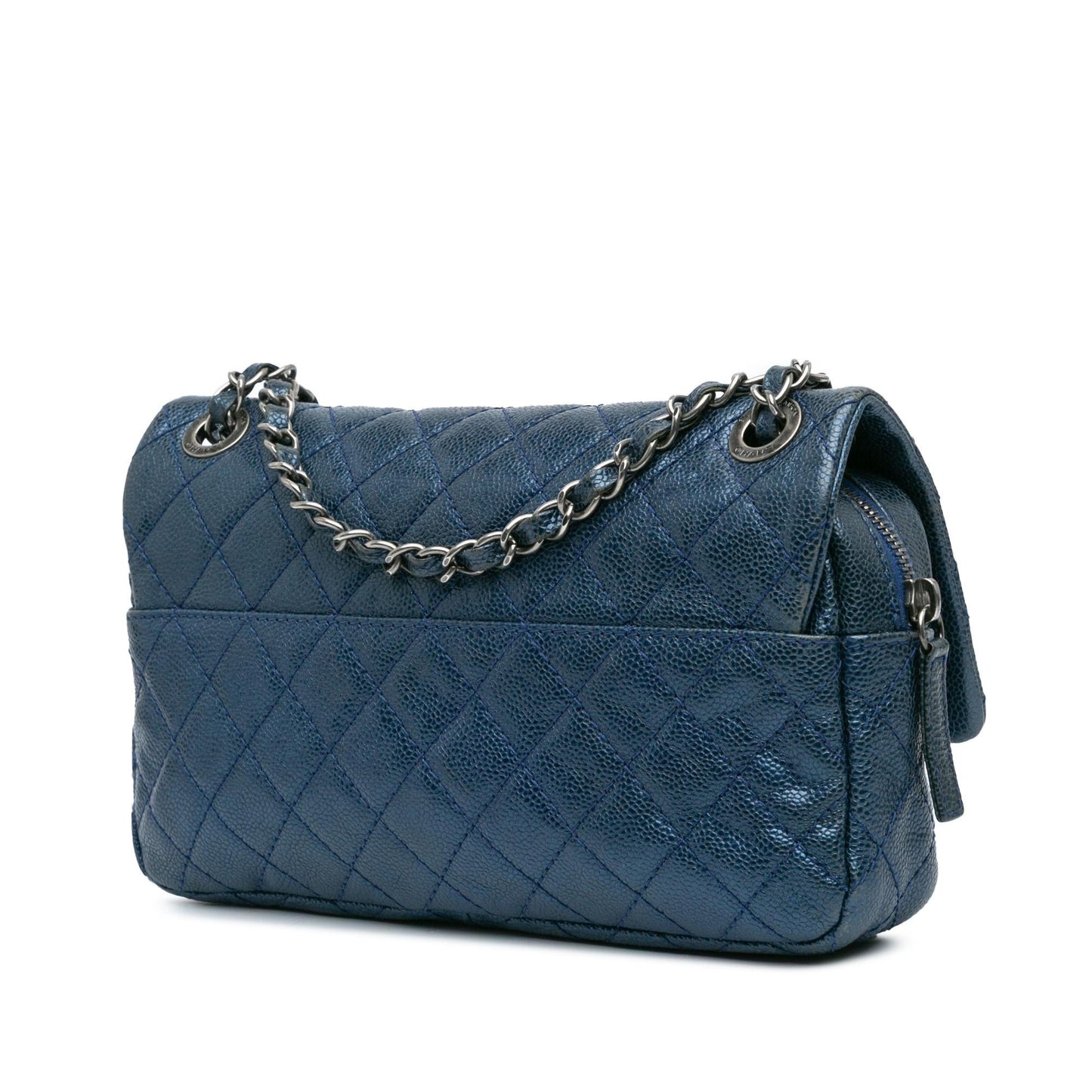 Chanel Quilted Iridescent Caviar Easy Flap Handbag Shg Vpqccb