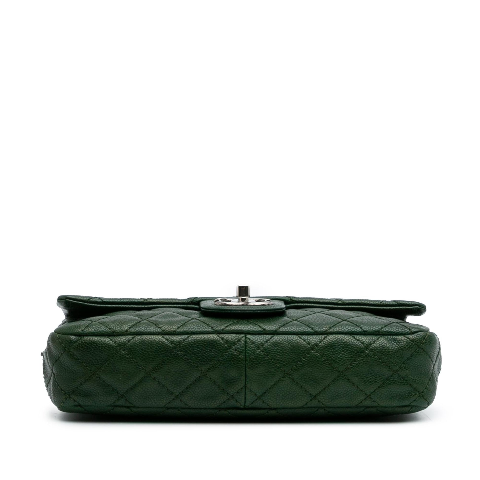 Chanel Quilted Iridescent Caviar Easy Flap Handbag Easy Flap