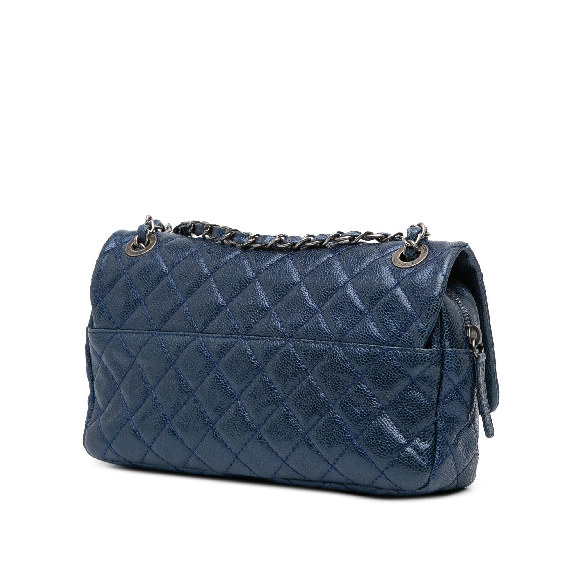 Chanel Quilted Iridescent Caviar Easy Flap Handbag Flap 1