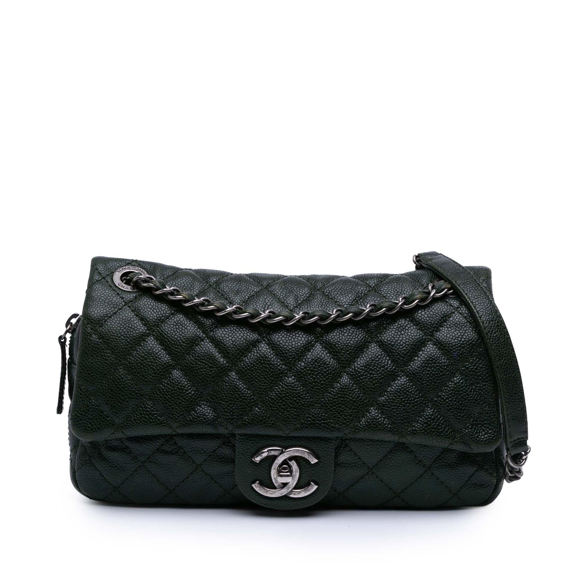 Chanel Quilted Iridescent Caviar Easy Flap Handbag Flap 4