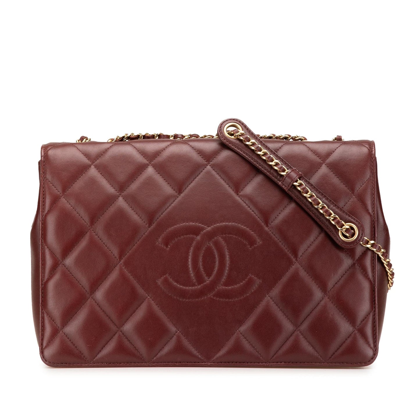 Chanel Quilted Lambskin Diamond CC Flap Handbag