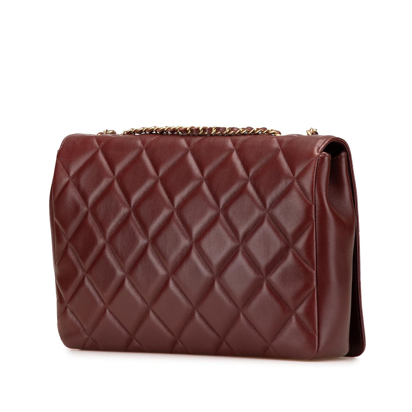 Chanel Quilted Lambskin Diamond CC Flap Handbag