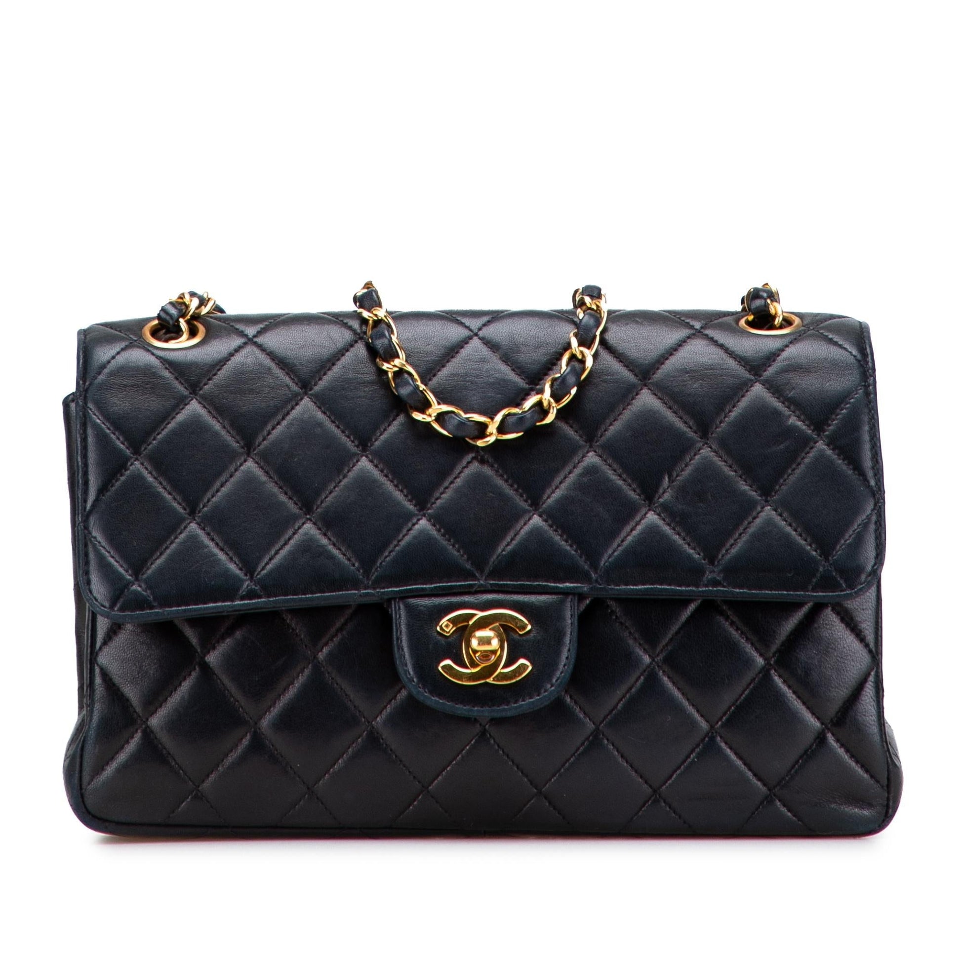 Chanel Quilted Lambskin Double Sided Flap Handbag Sided Flap