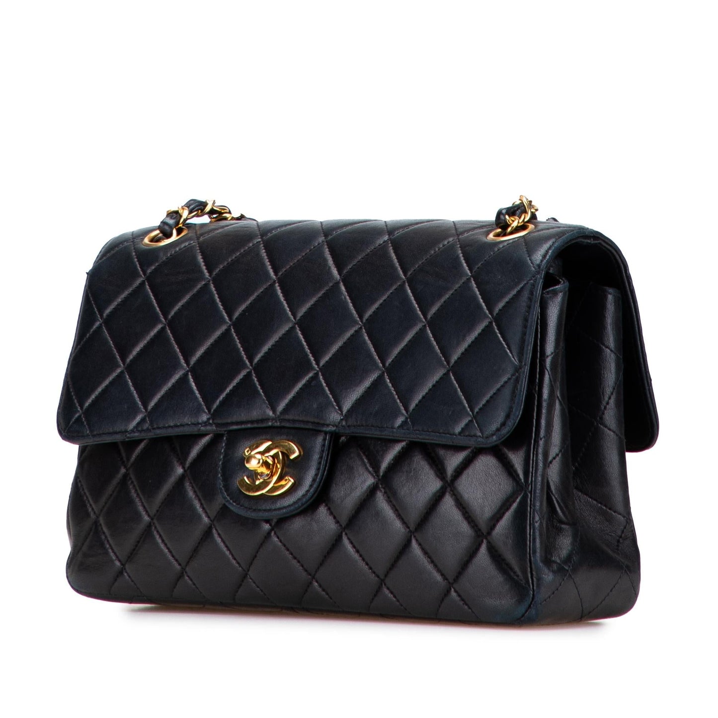 Chanel Quilted Lambskin Double Sided Flap Handbag Sided Flap
