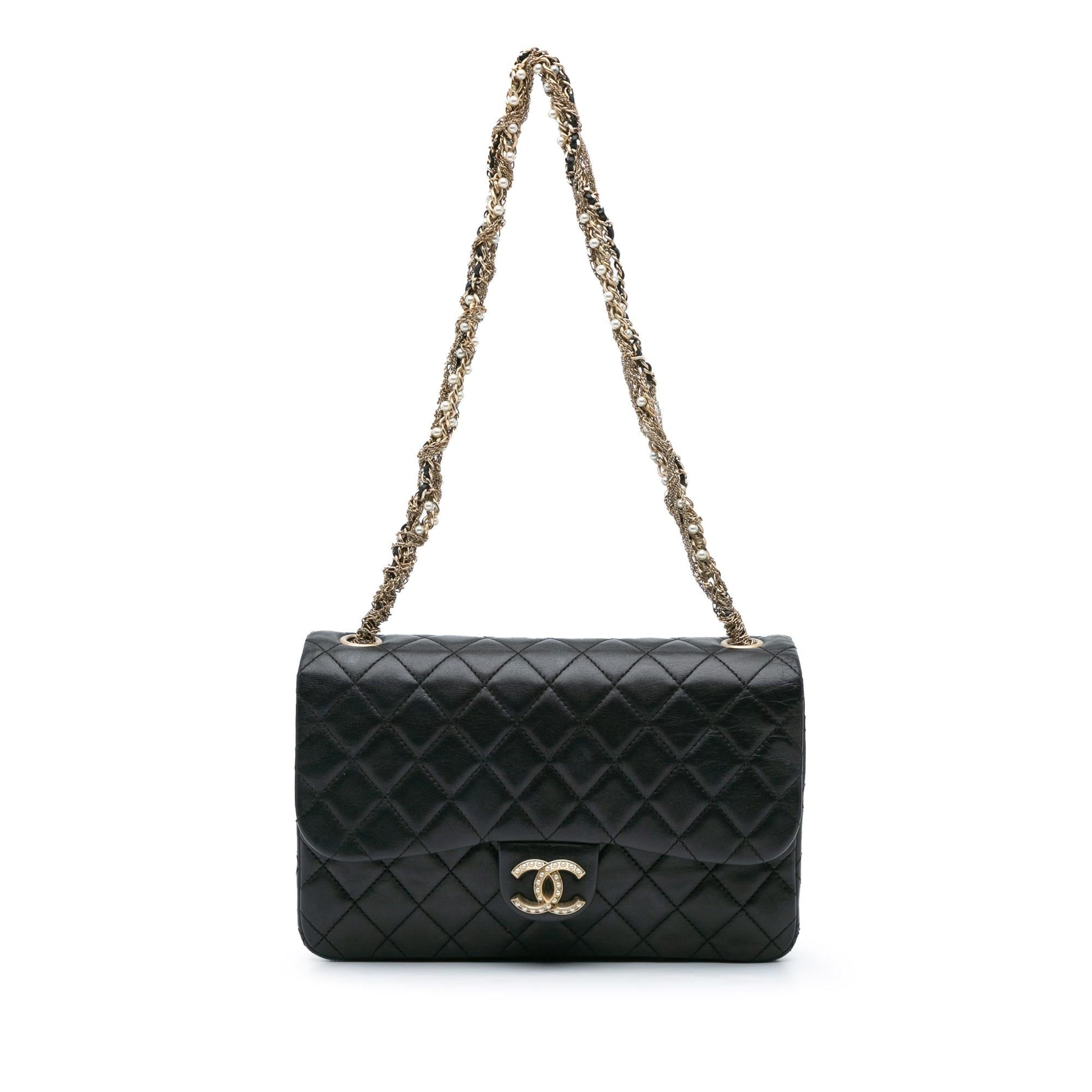 Chanel Quilted Lambskin Westminster Pearl Flap Handbag Flap 2