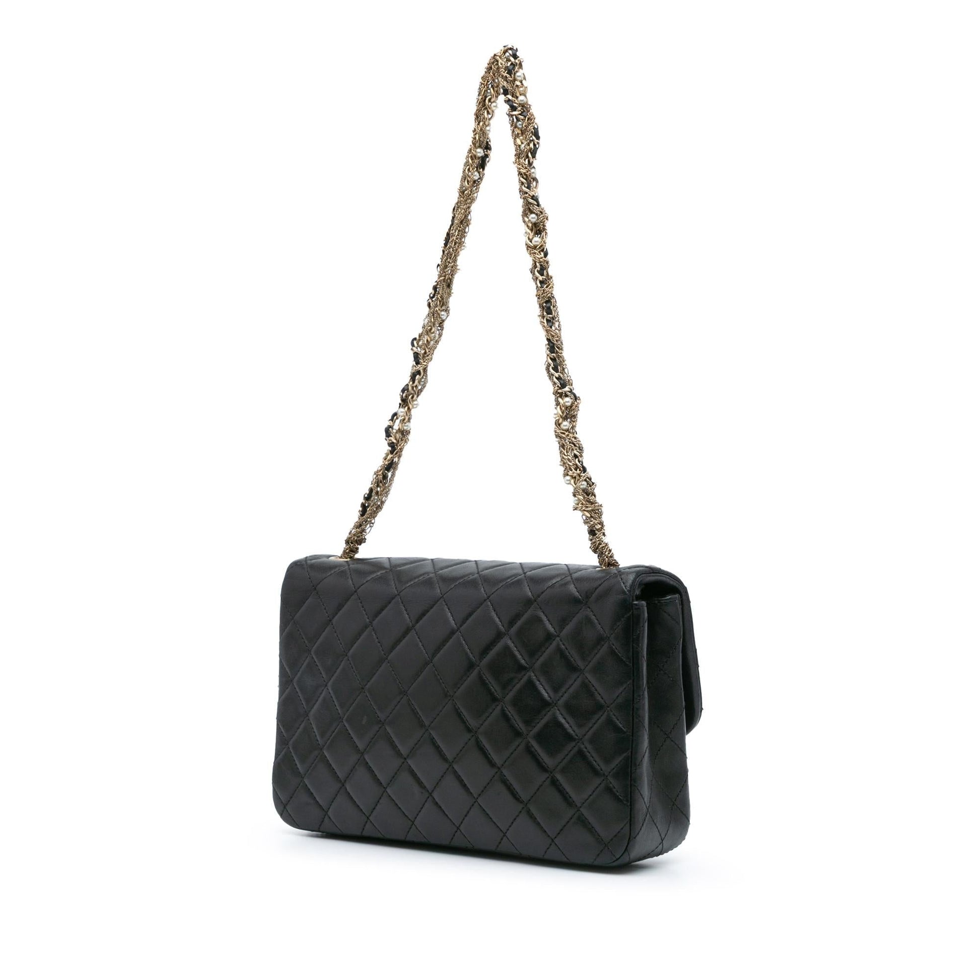 Chanel Quilted Lambskin Westminster Pearl Flap Handbag Flap 2
