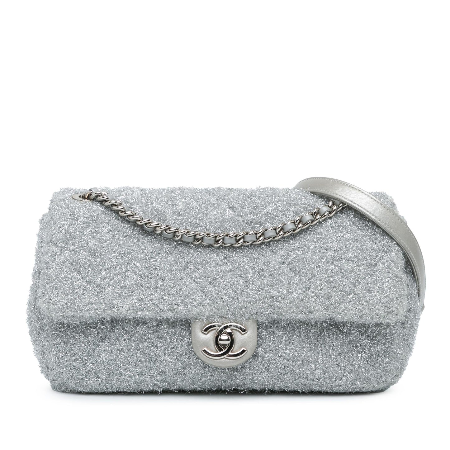 Chanel Quilted Lurex Ground Control Pluto Glitter Handbag