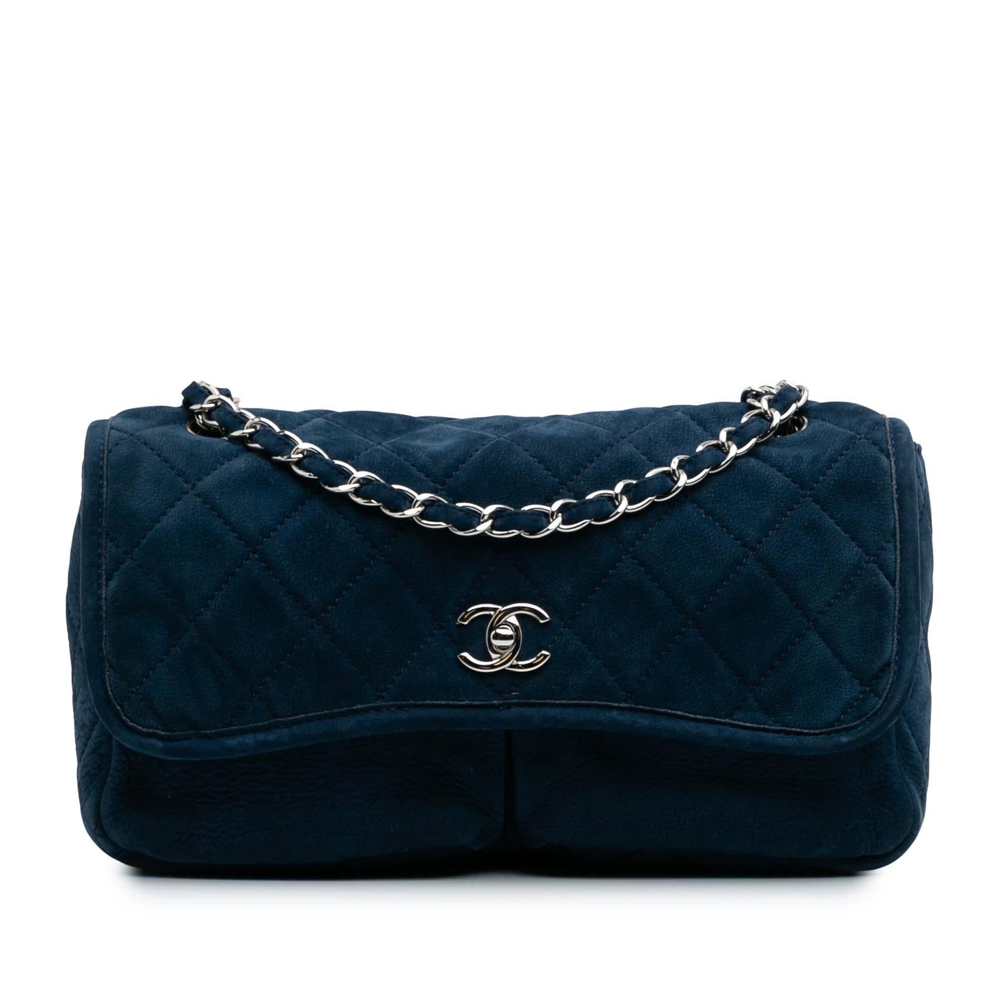 Chanel Quilted Nubuck Natural Beauty Split Pocket Handbag 4