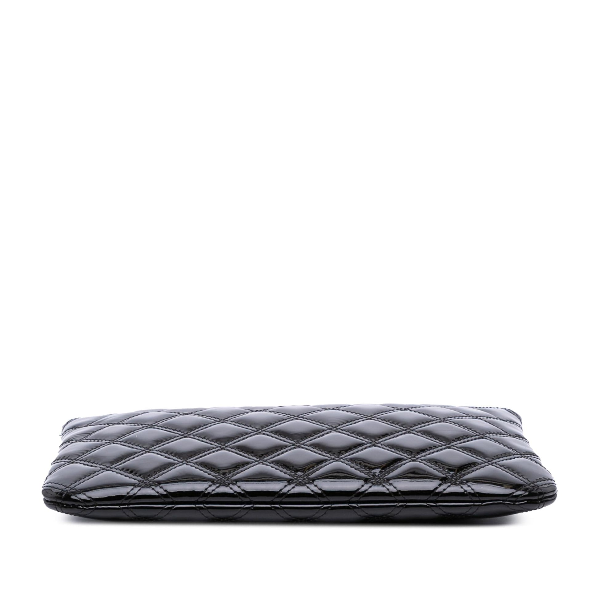 Chanel Quilted Patent O Clutch Bag Case Clutch