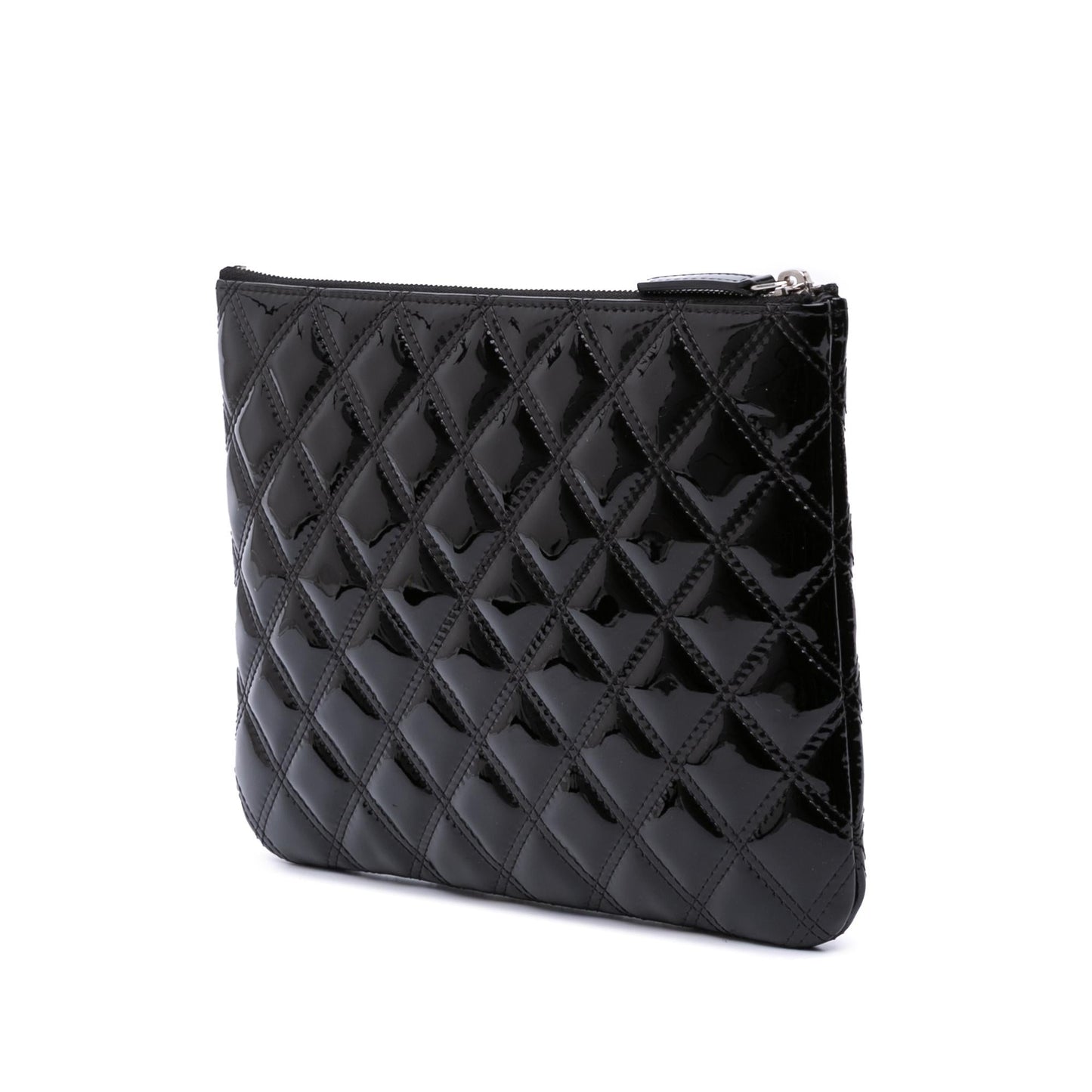 Chanel Quilted Patent O Clutch Bag Case Clutch