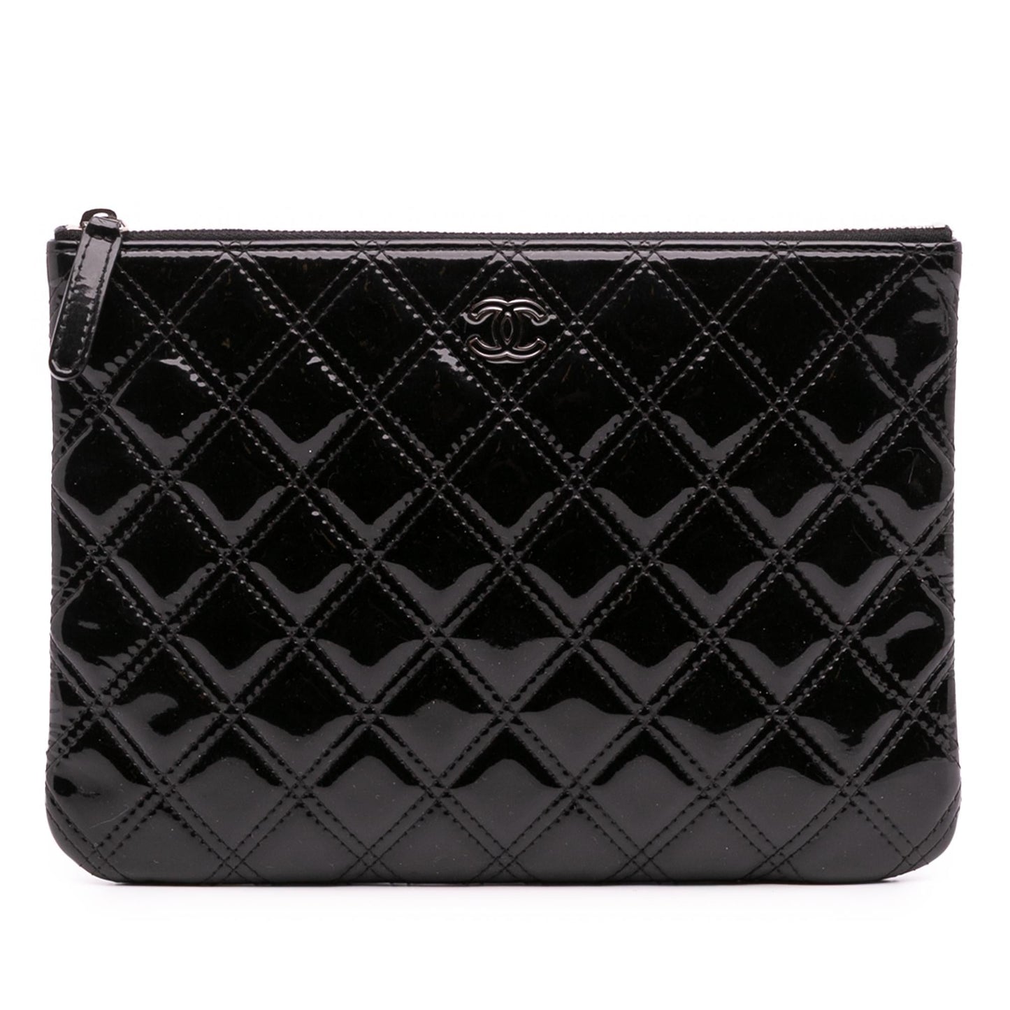 Chanel Quilted Patent O Clutch Bag 6